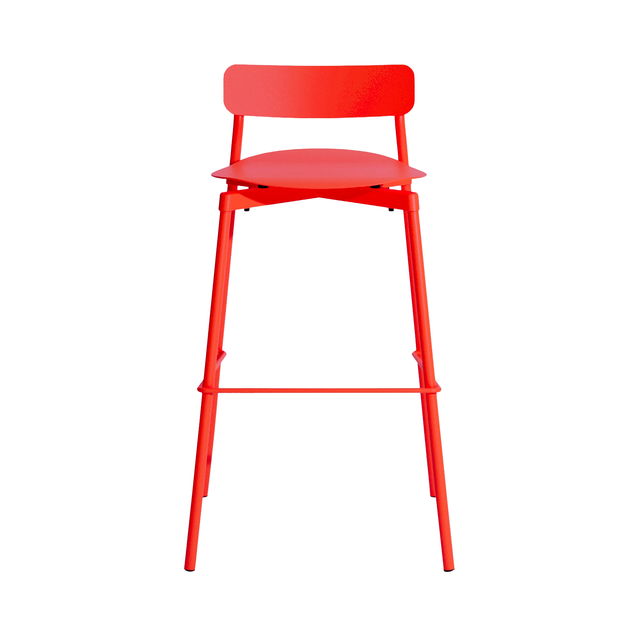 Fromme Stacking Bar + Counter Stool: Outdoor + Bar + Red