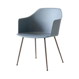 Rely Armchair HW33: Set of 4 + Light Blue + Bronzed