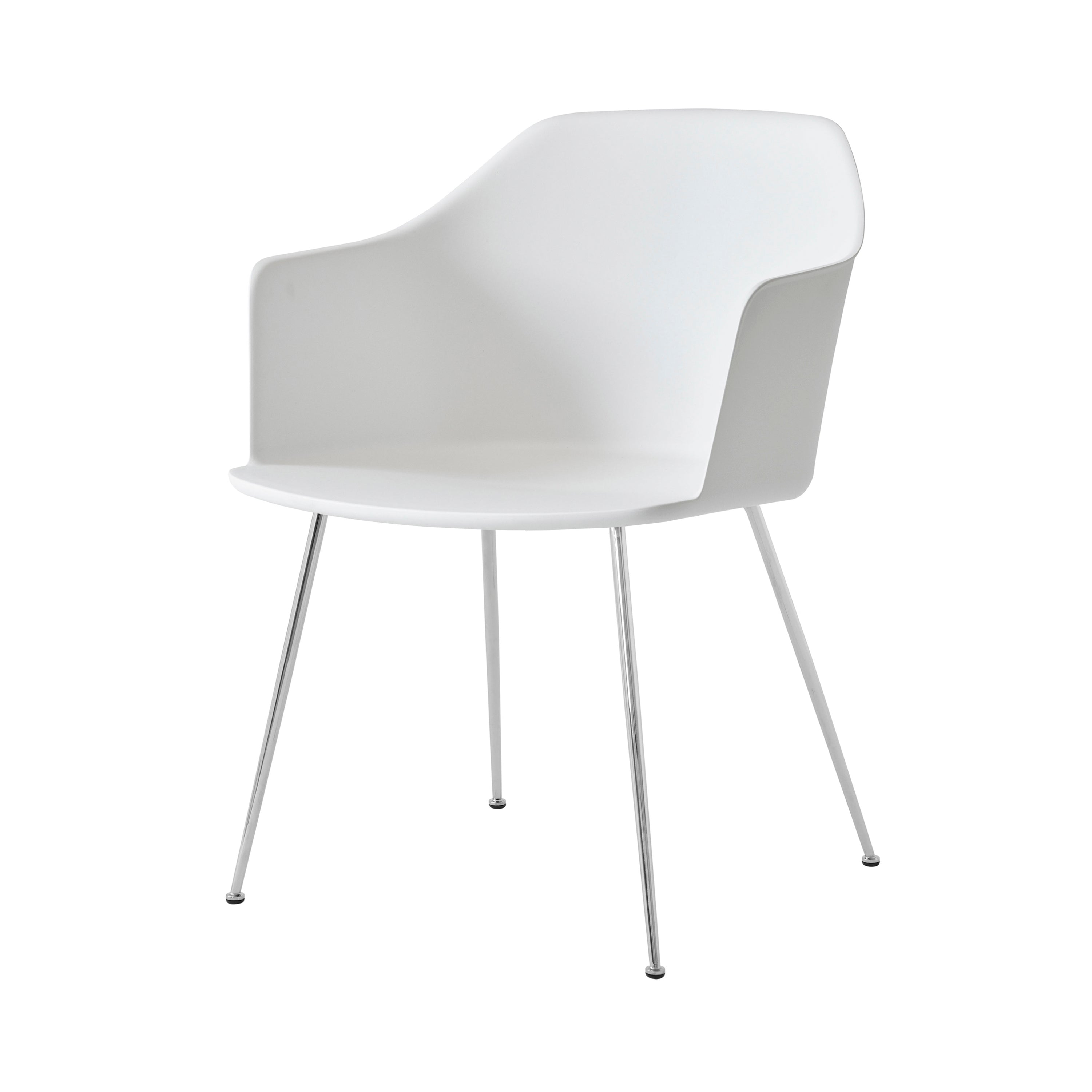 Rely Armchair HW33: Set of 4 + White + Chrome
