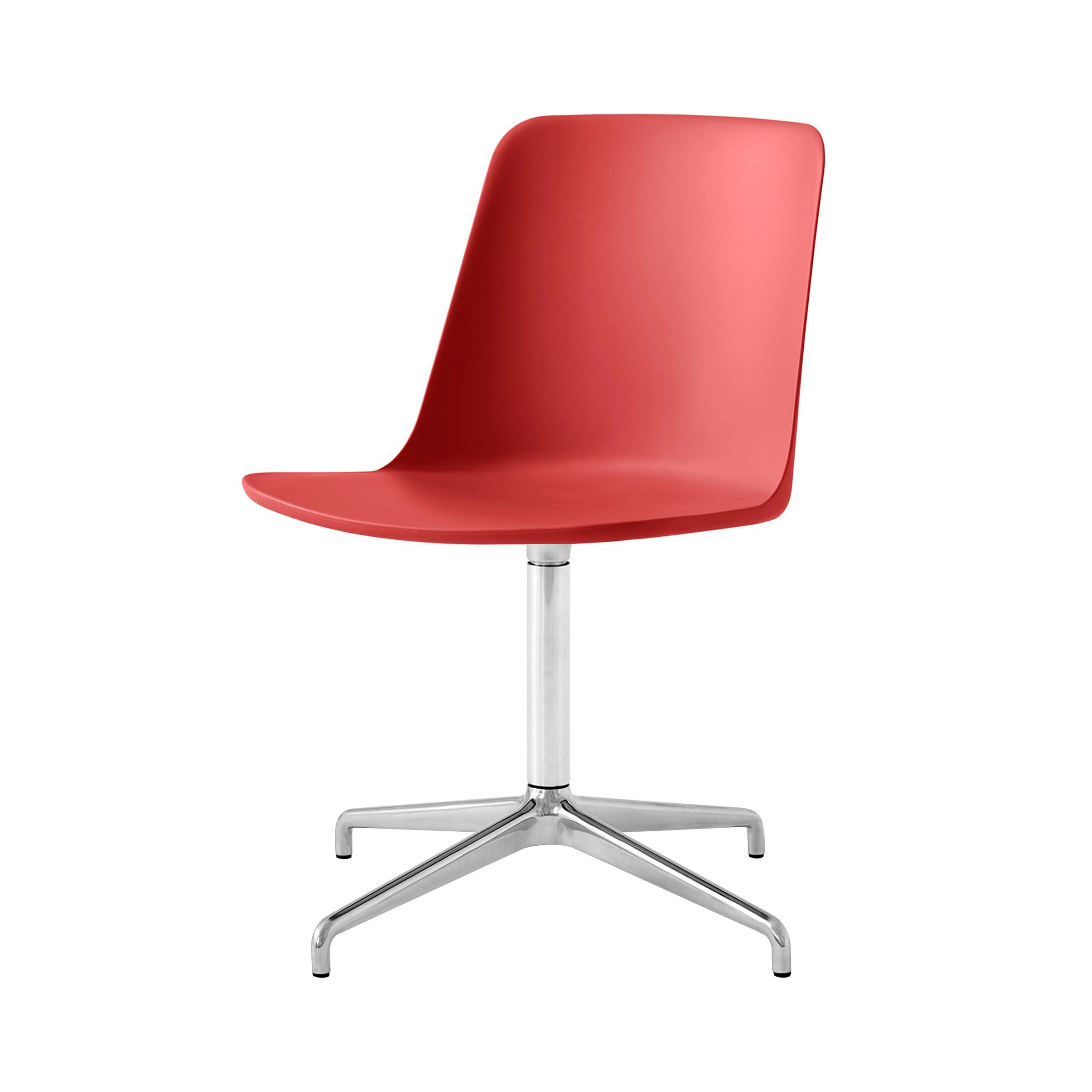 Rely Chair HW16: Vermilion Red + Polished Aluminum