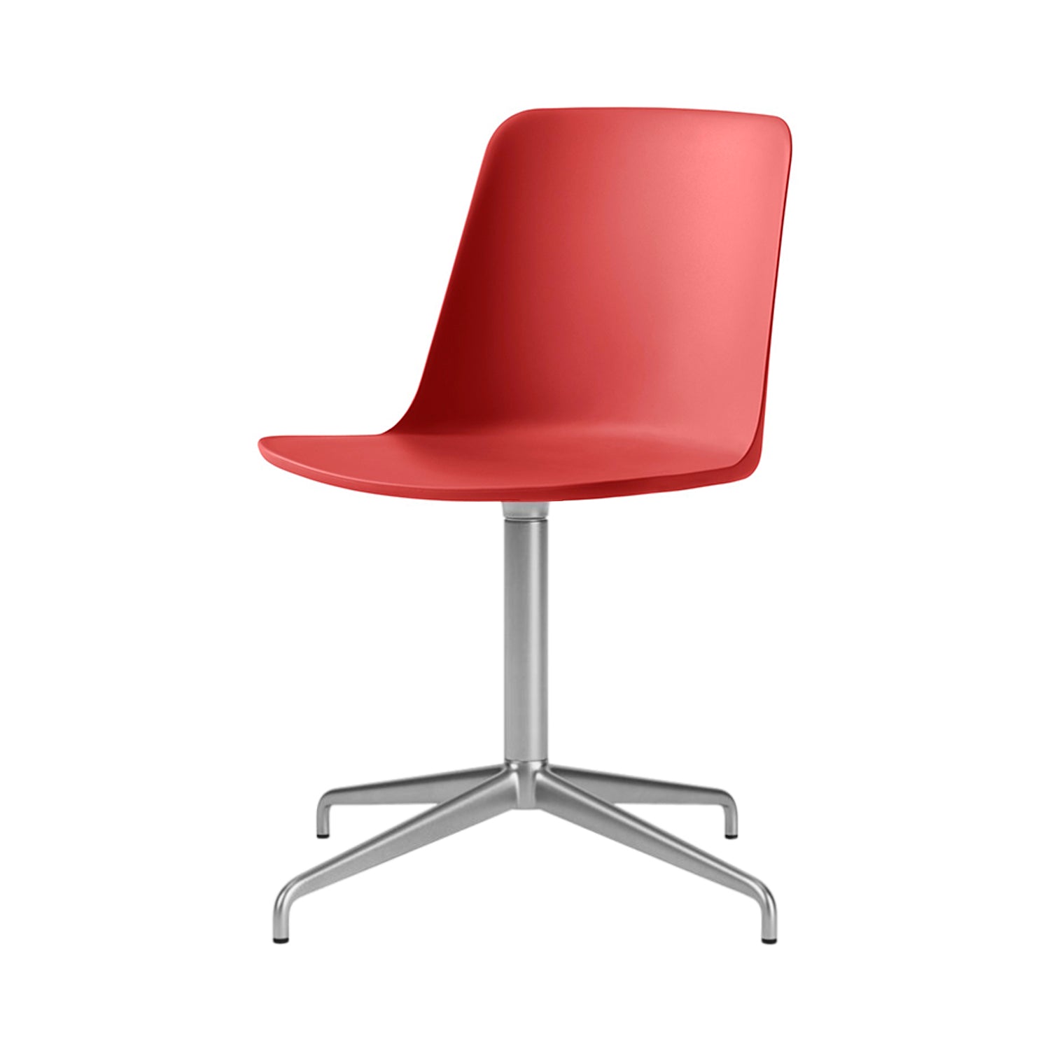 Rely Chair HW16: Vermilion Red + Polished Aluminum