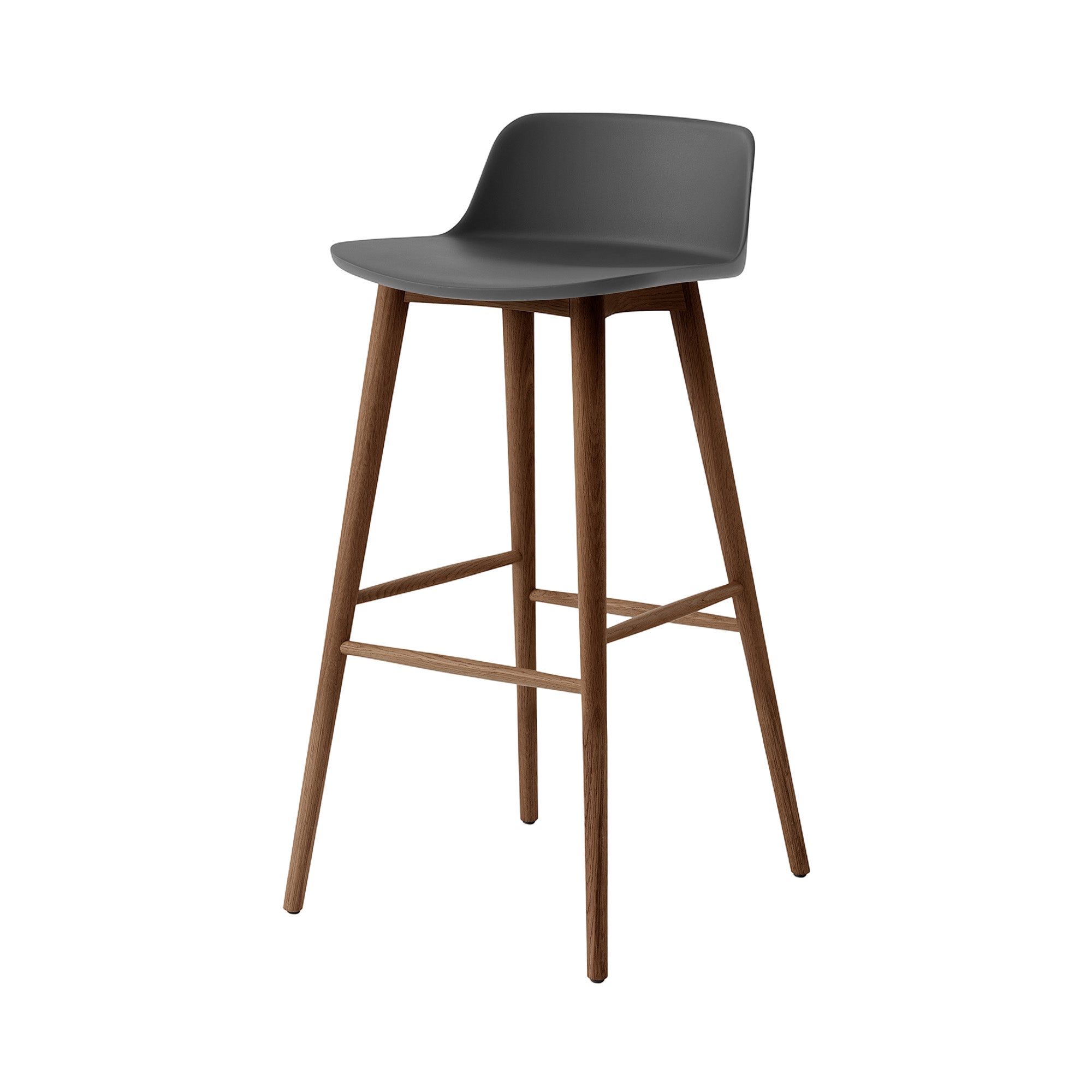 Rely Bar + Counter Lowback Chair: HW123 + HW118 + Bar (HW123) + Stone Grey + Walnut