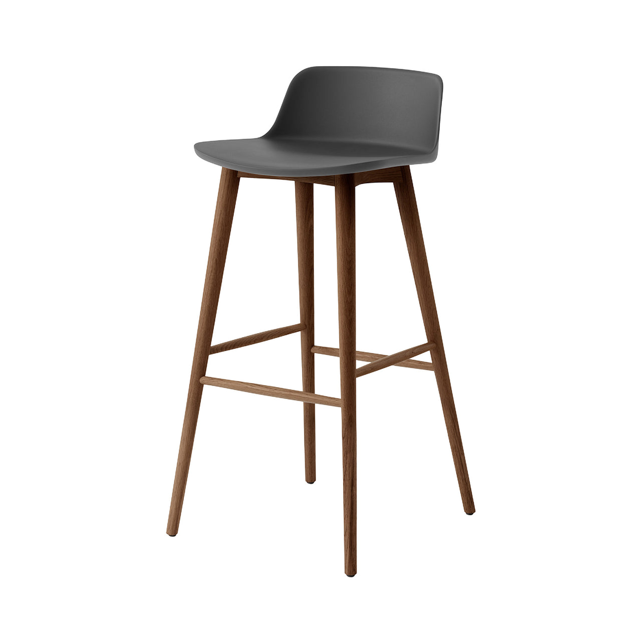 Rely Bar + Counter Lowback Chair: HW123 + HW118 + Bar (HW123) + Stone Grey + Walnut