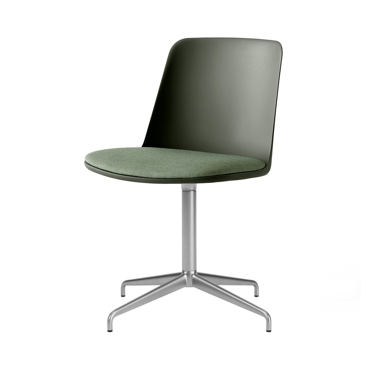 Rely Chair HW12: Polished Aluminum + Bronze Green