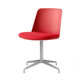 Rely Chair HW12: Polished Aluminum + Vermilion Red