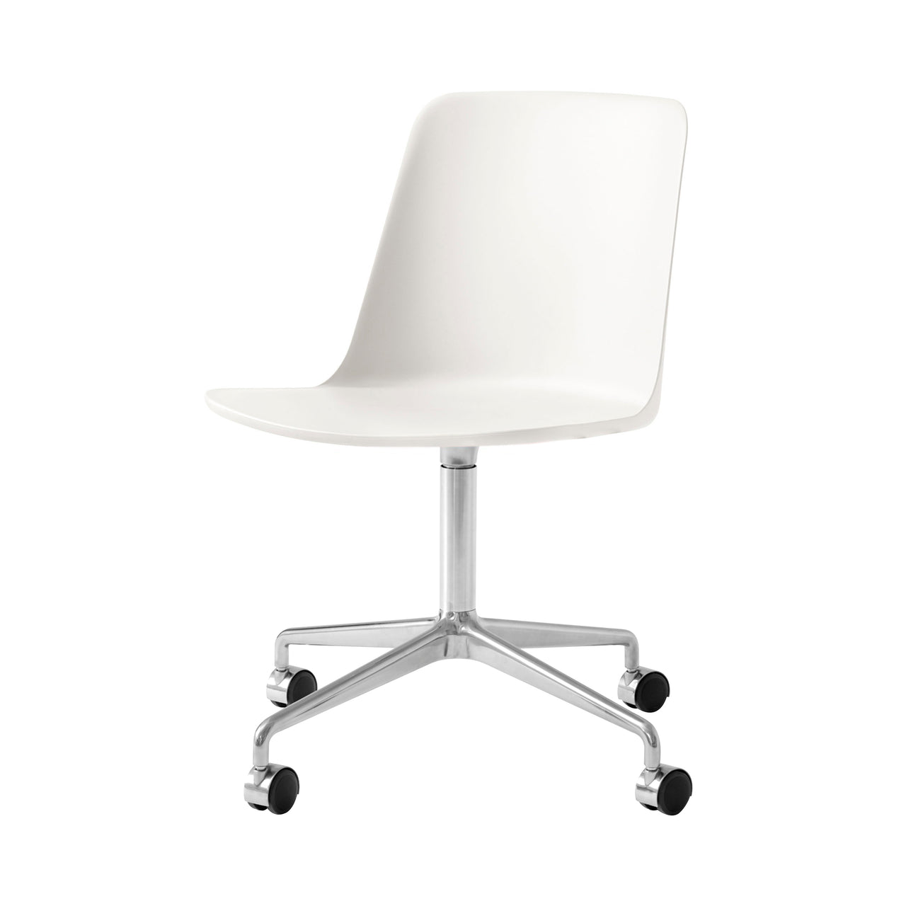 Rely Chair HW21: White + Polished Aluminum