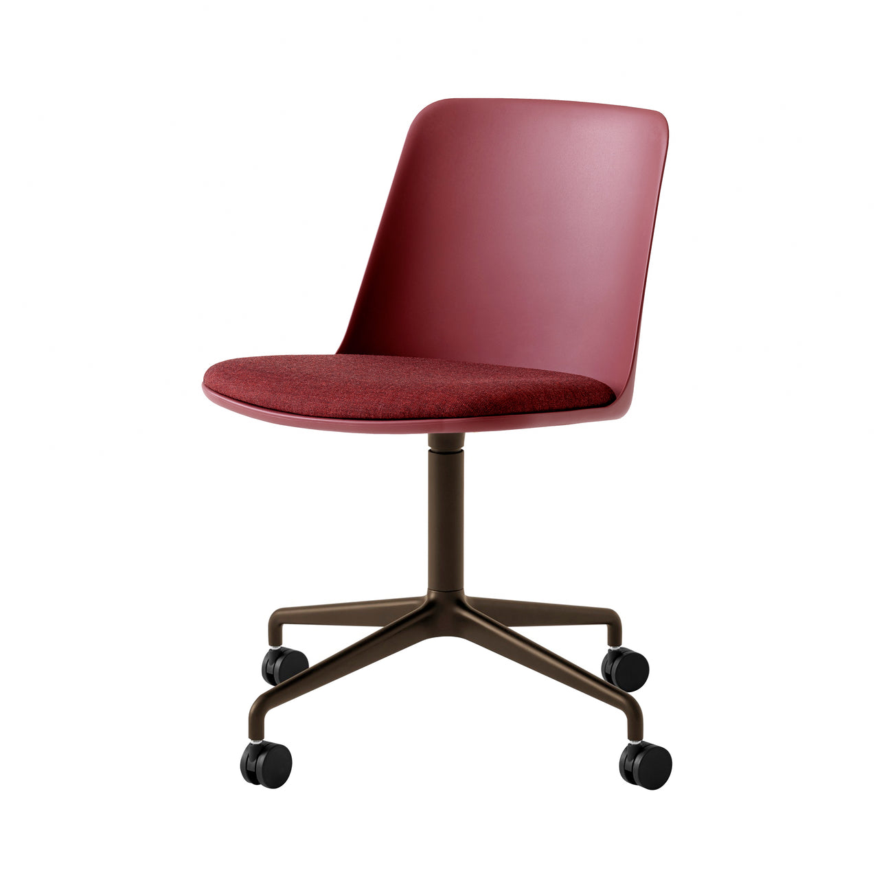 Rely Chair HW22: Red Brown + Bronzed