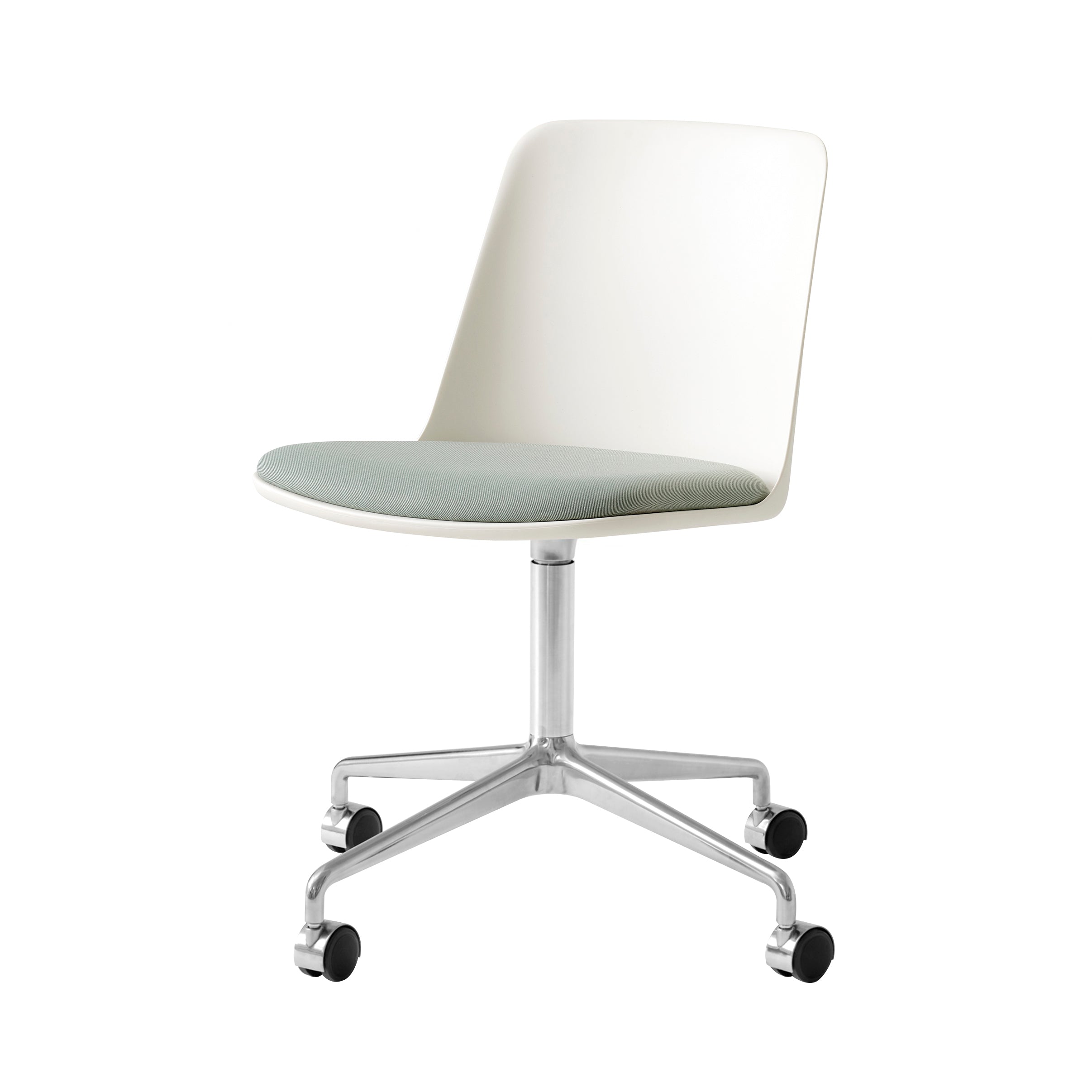 Rely Chair HW22: Polished Aluminum + White