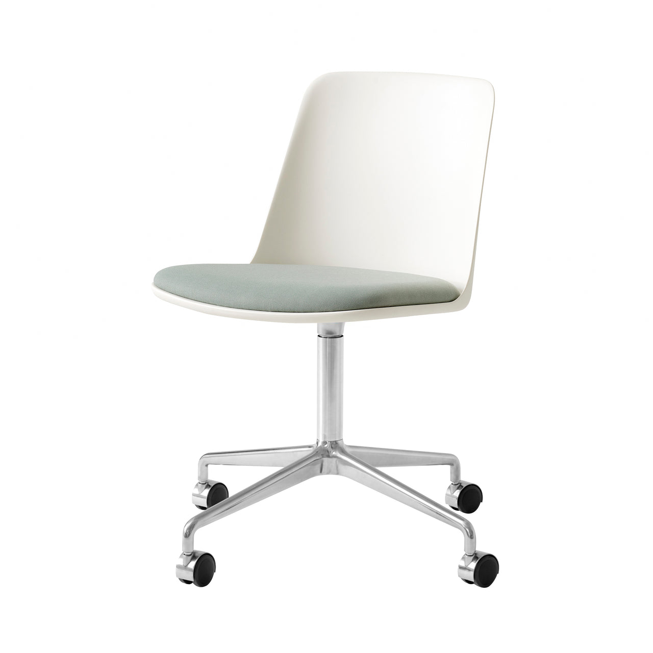 Rely Chair HW22: Polished Aluminum + White