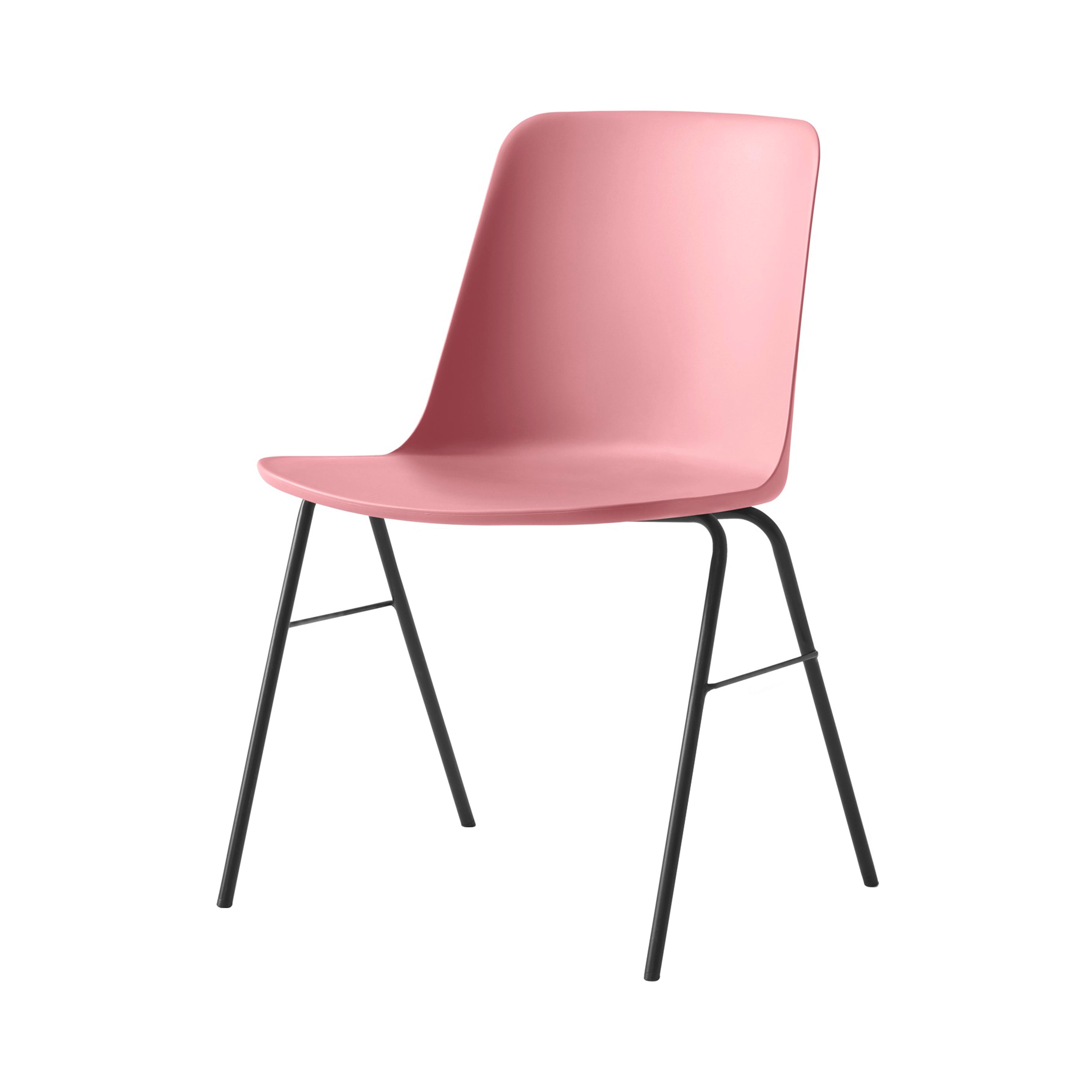 Rely Stacking Chair HW26: Soft Pink + Black