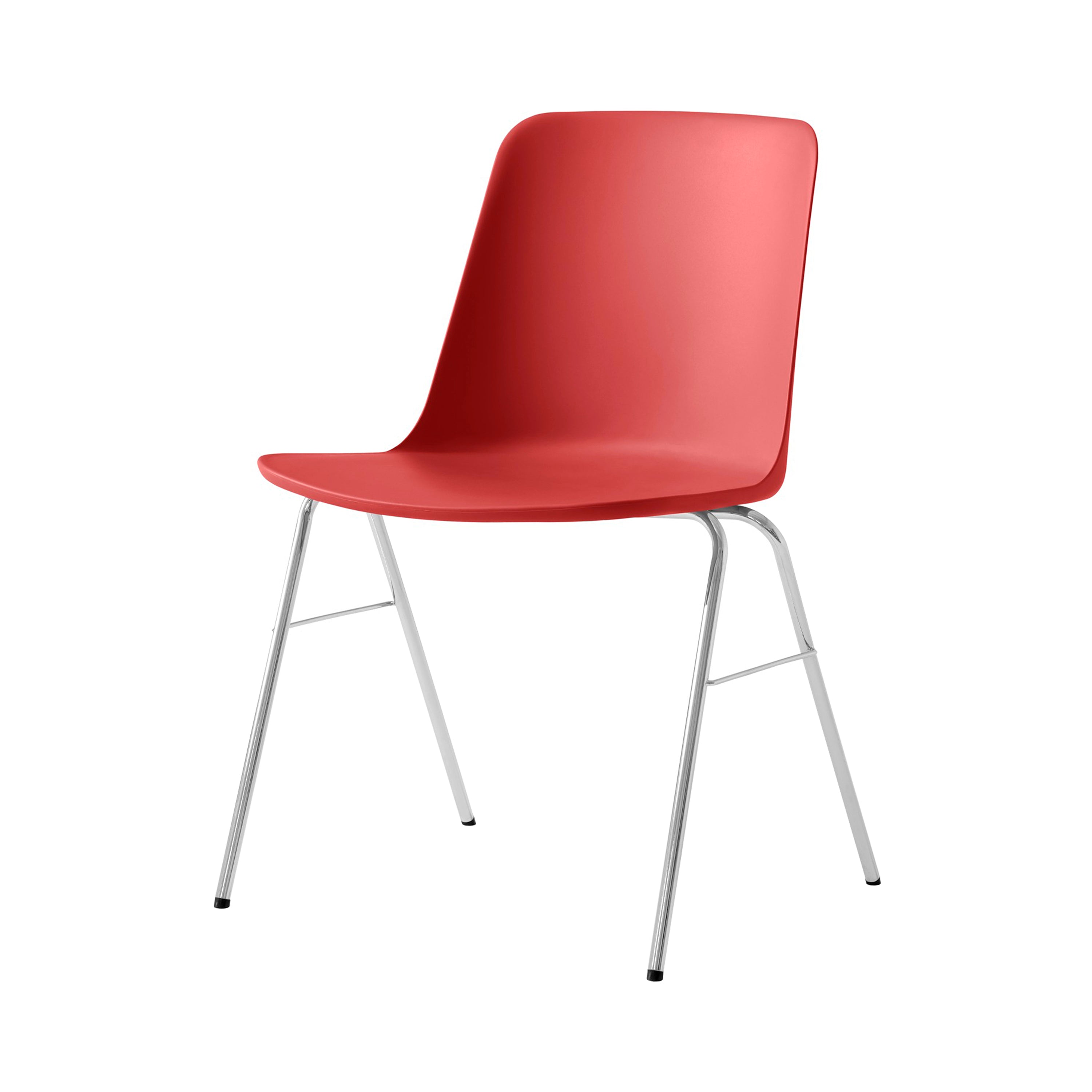 Rely Stacking Chair HW26: Red Brown + Chrome