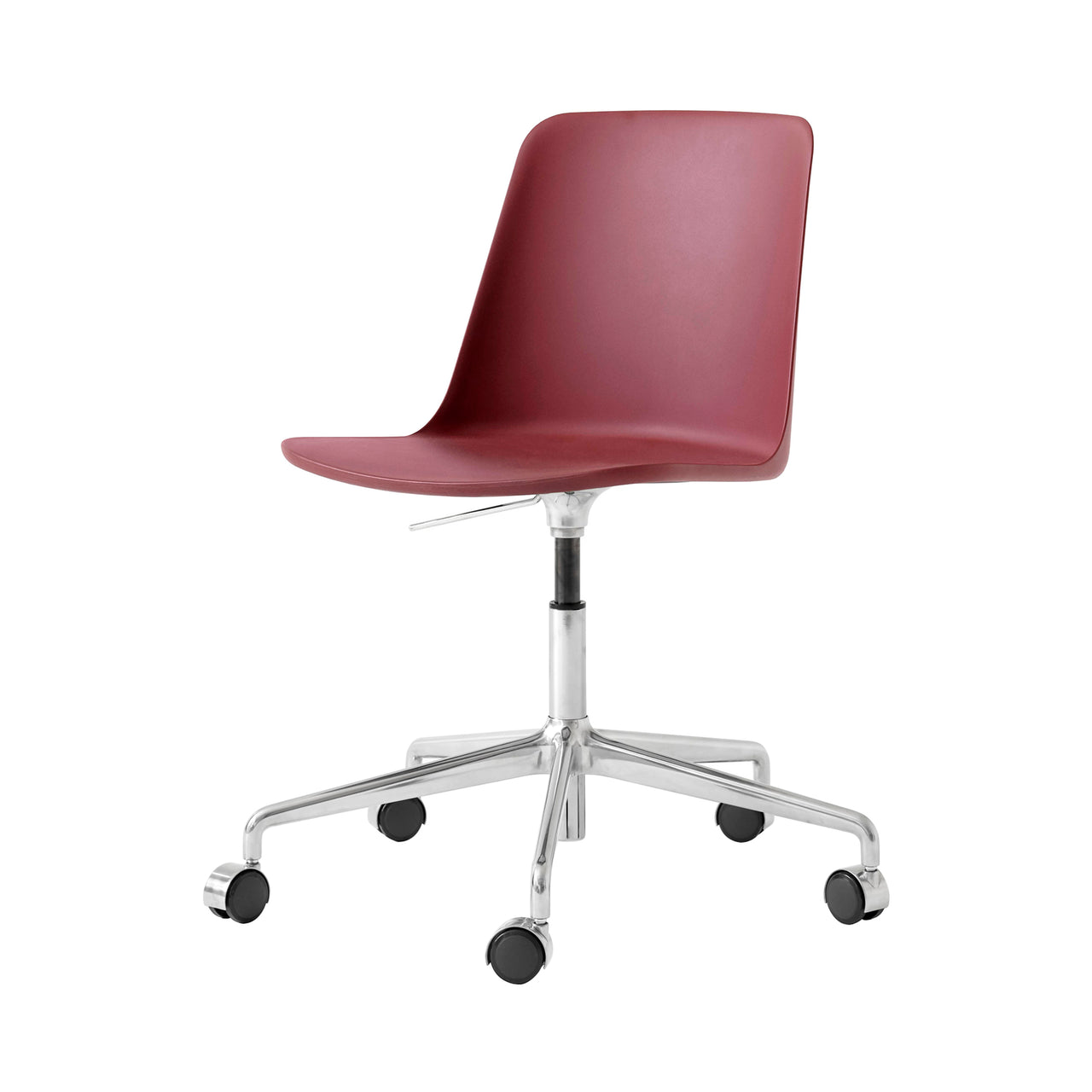 Rely Chair HW28: Red Brown + Polished Aluminum