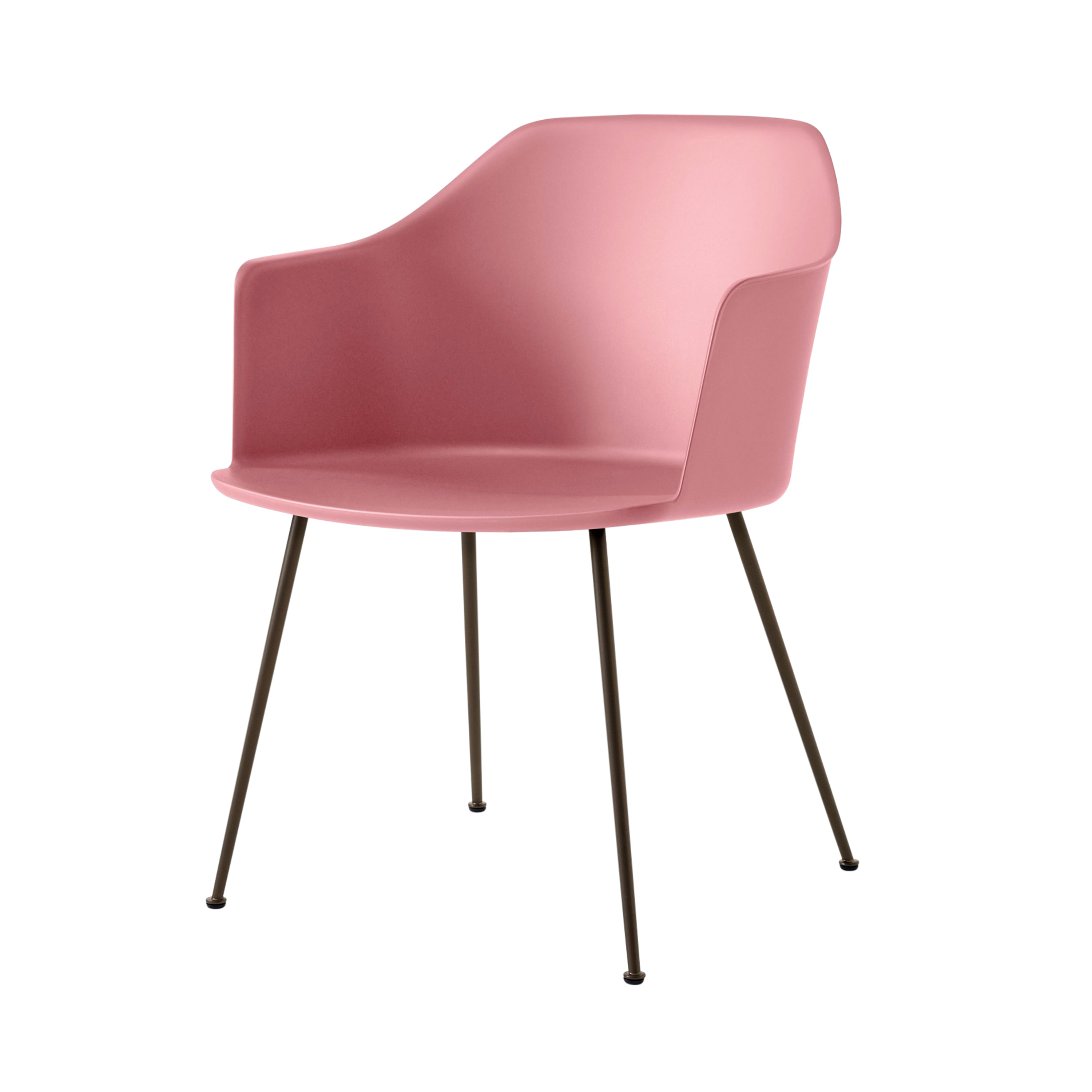 Rely Armchair HW33: Set of 4 + Soft Pink + Bronzed