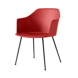 Rely Armchair HW33: Set of 4 + Vermilion Red + Black