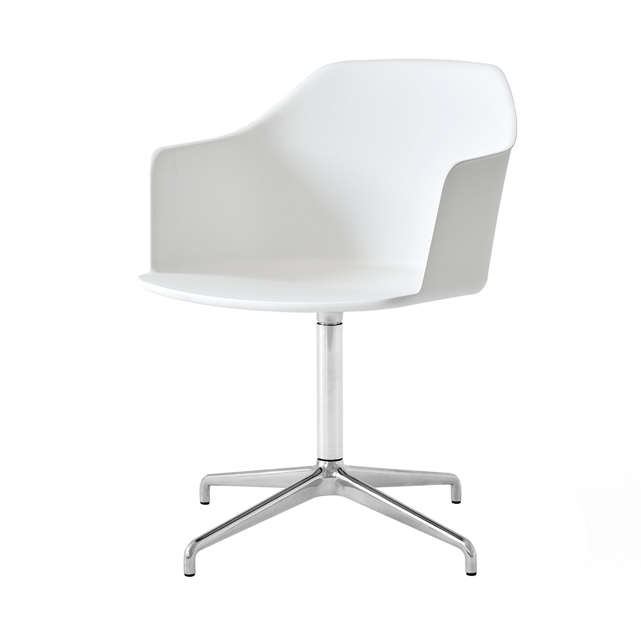 Rely Armchair HW43: White + Polished Aluminum
