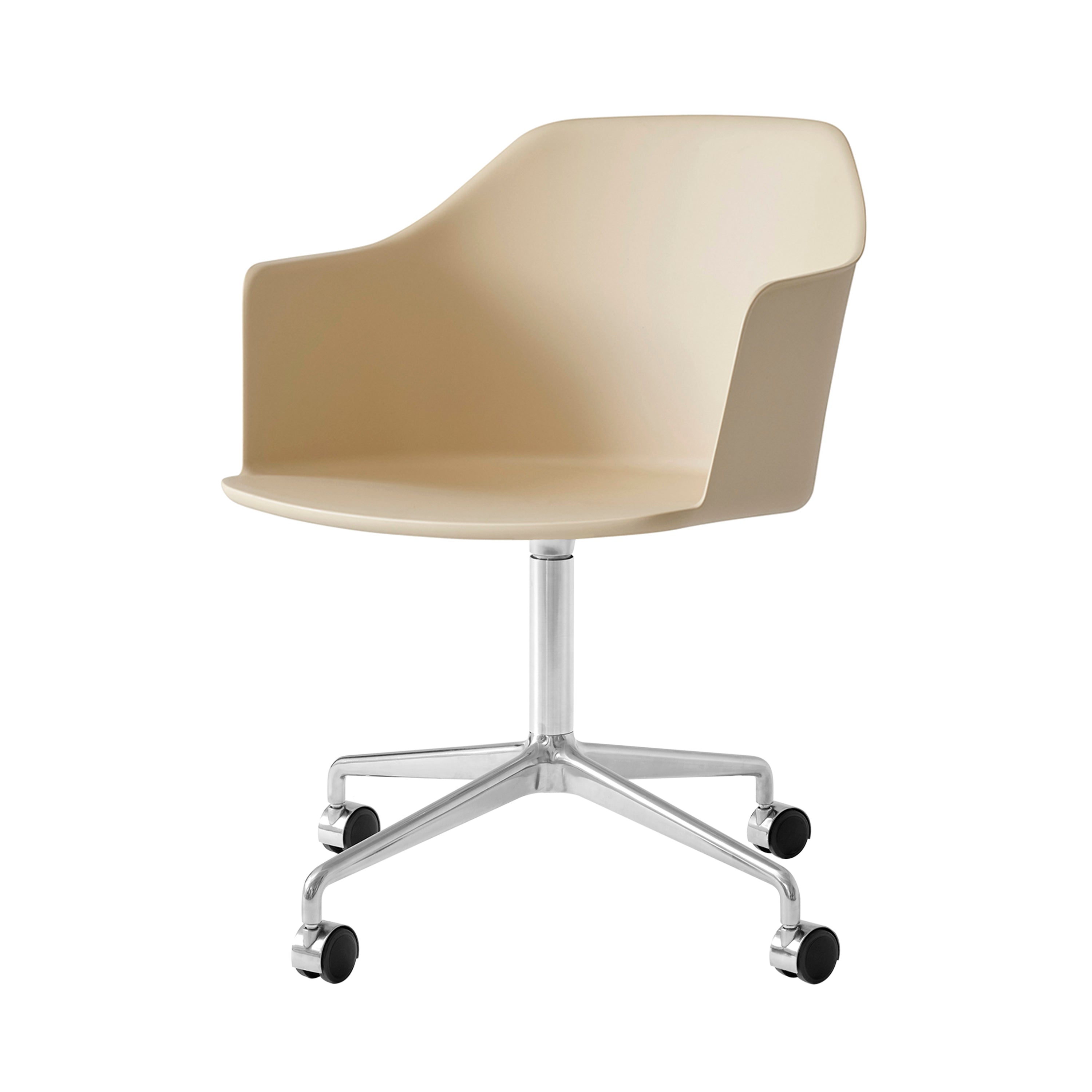 Rely Armchair HW48: Beige Sand + Polished Aluminum