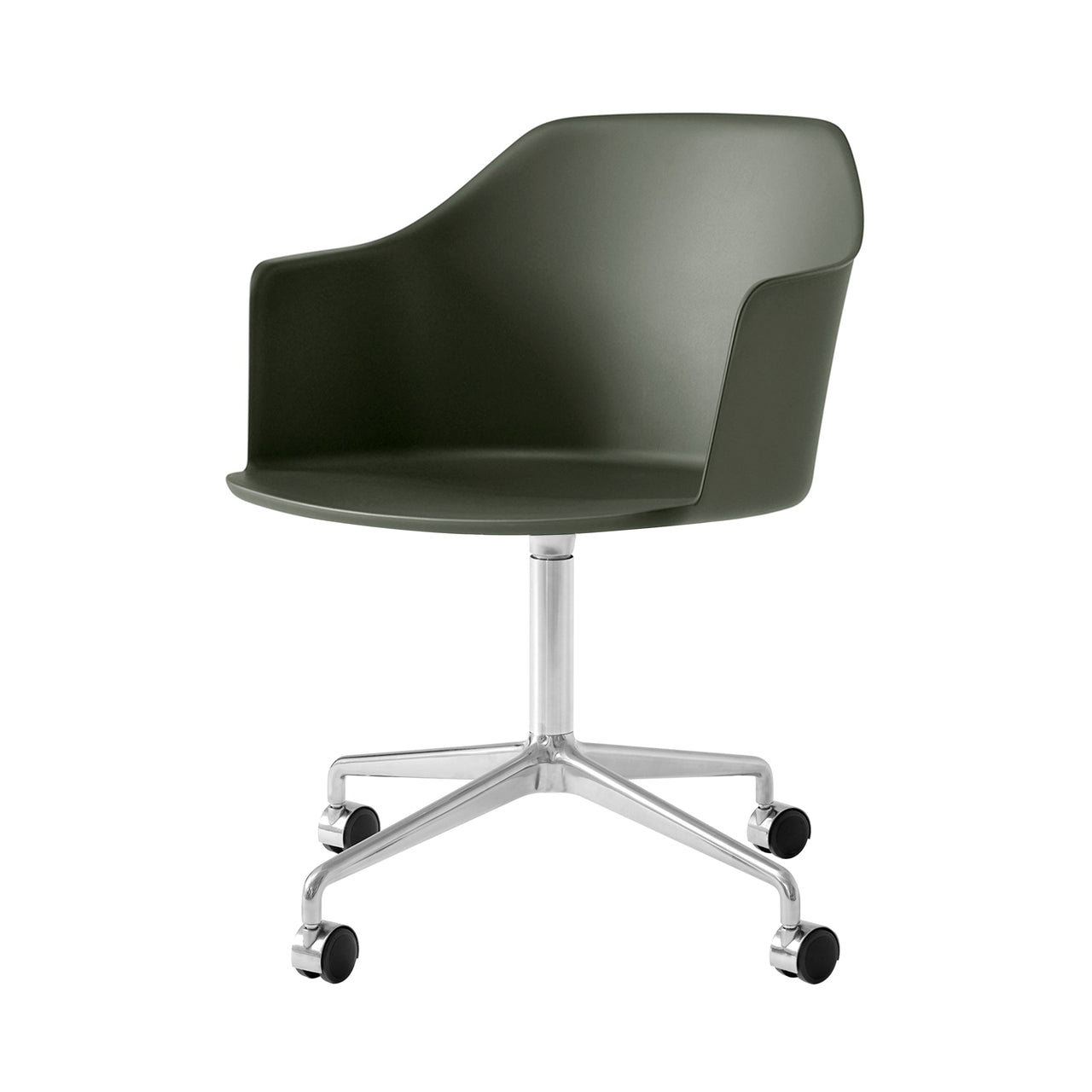 Rely Armchair HW48: Bronze Green + Polished Aluminum