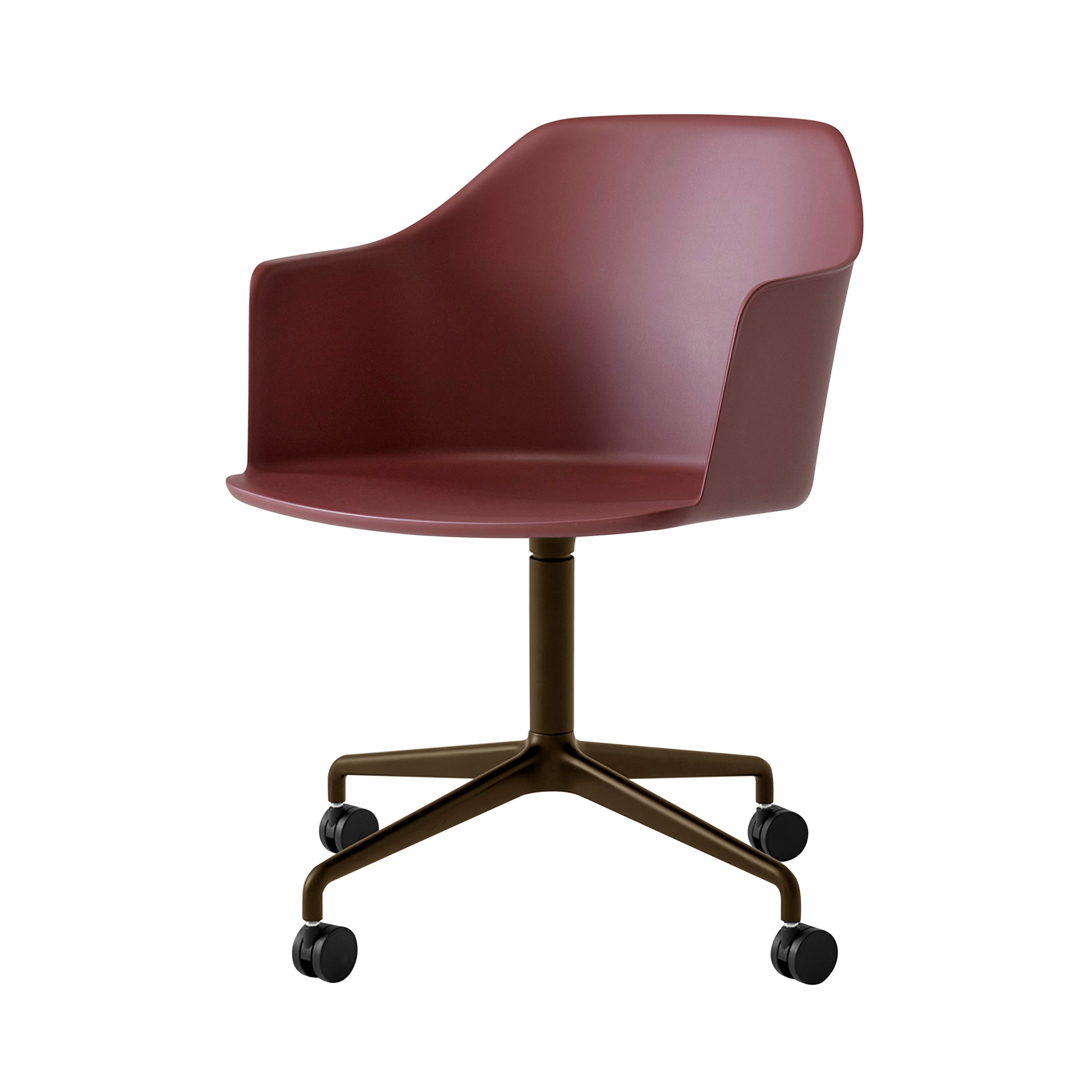 Rely Armchair HW48: Red Brown + Bronzed