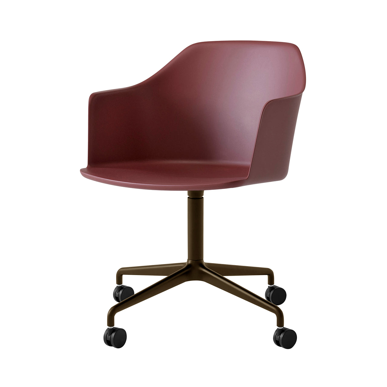 Rely Armchair HW48: Red Brown + Bronzed