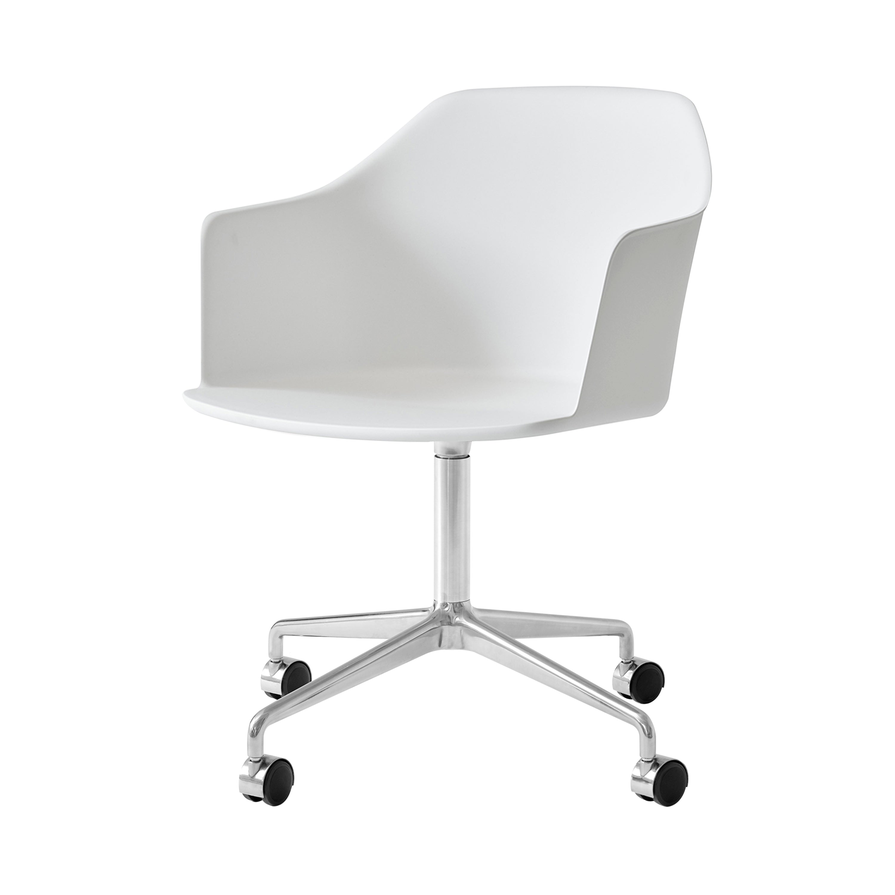 Rely Armchair HW48: White + Polished Aluminum