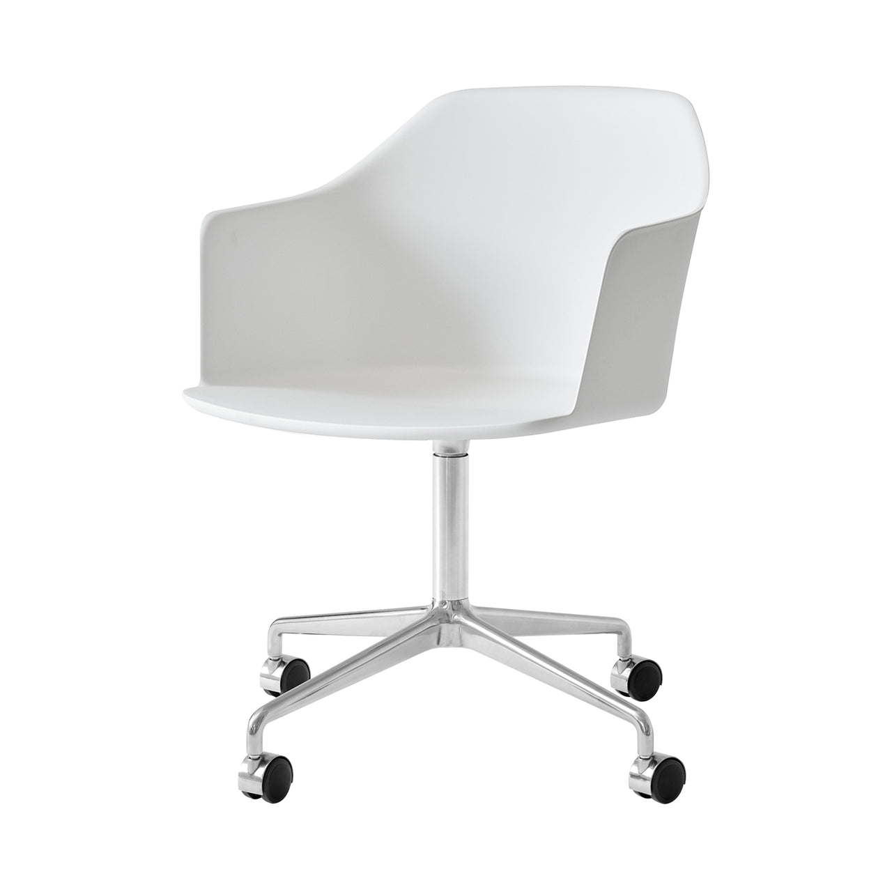 Rely Armchair HW48: White + Polished Aluminum