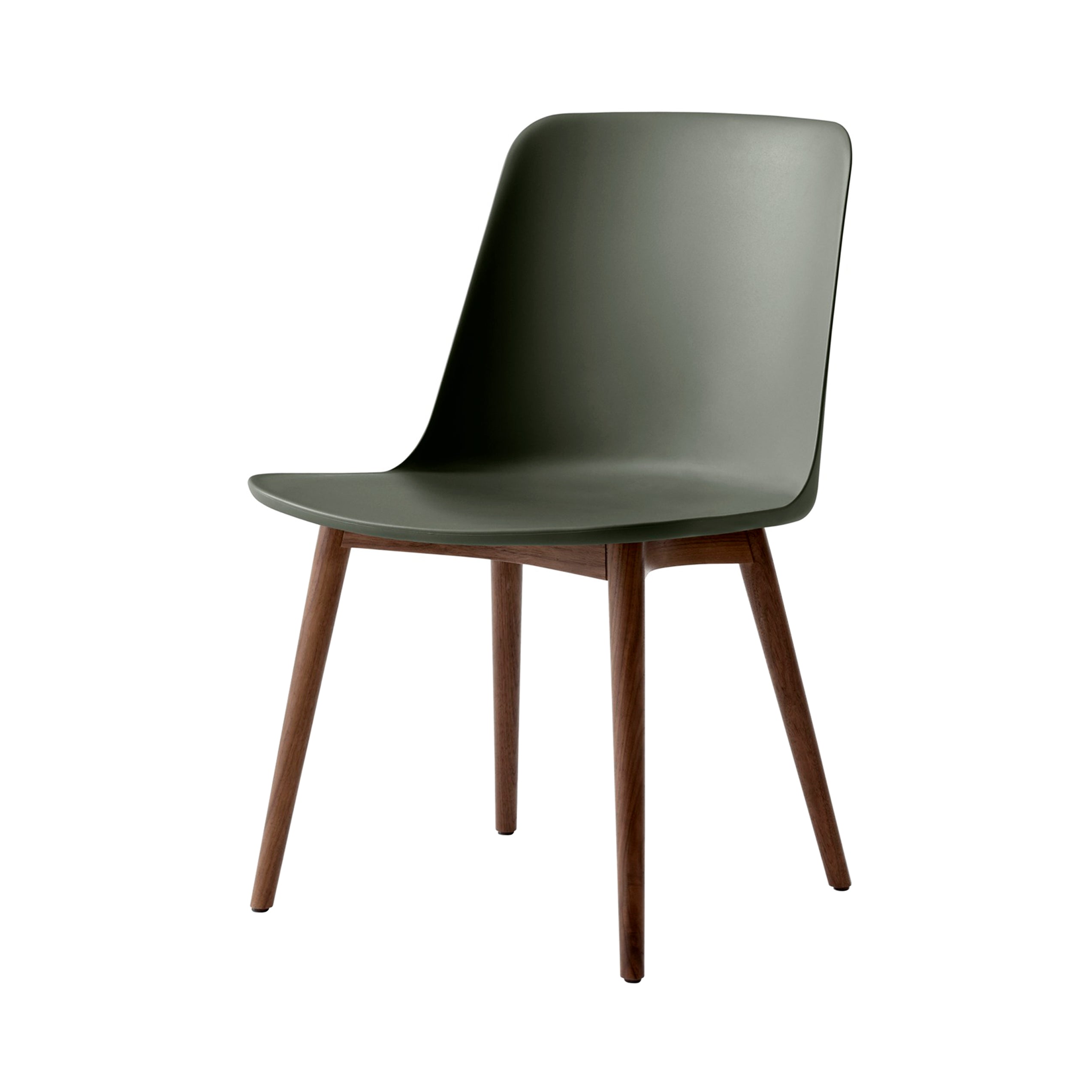 Rely Side Chair HW71: Bronze Green + Walnut