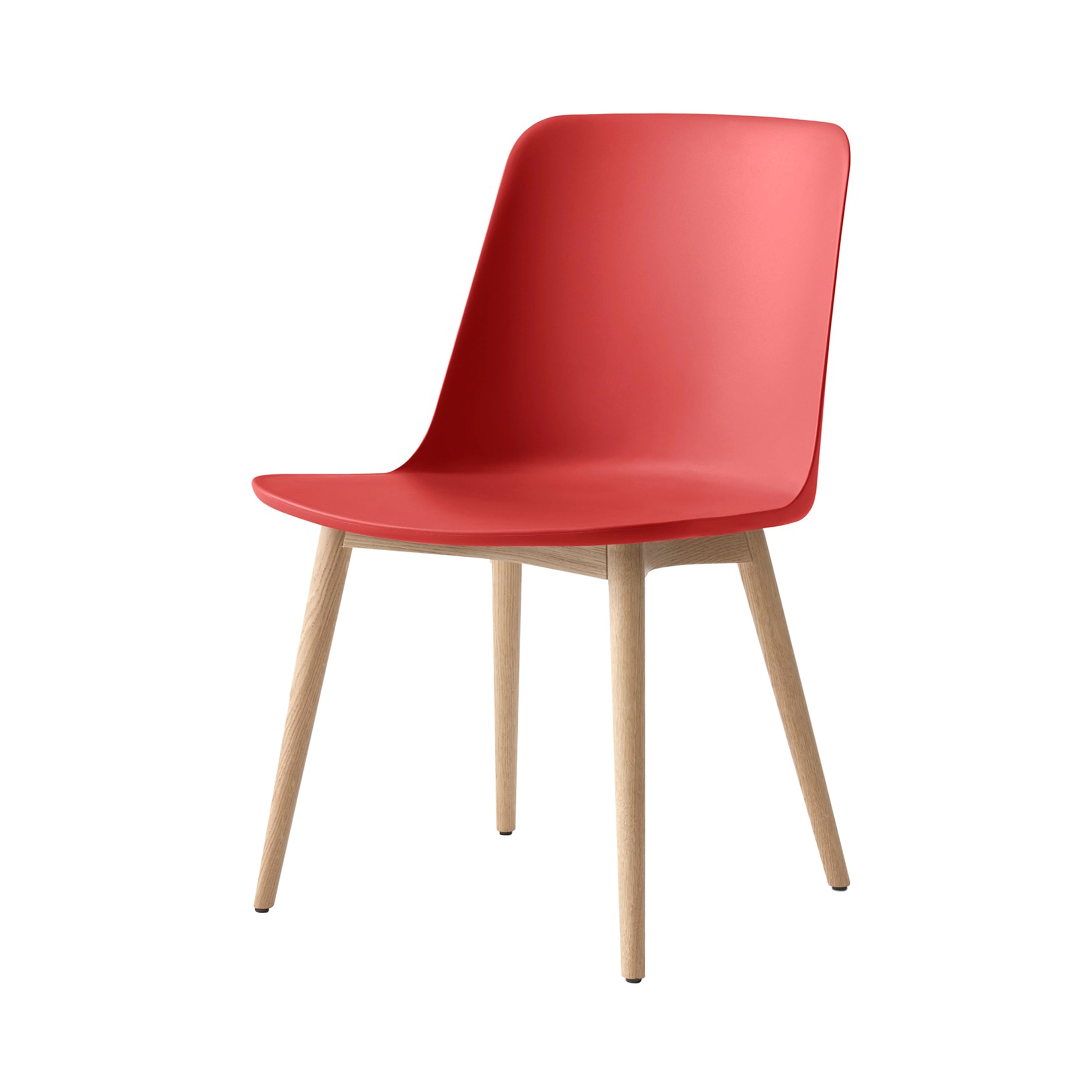 Rely Side Chair HW71: Vermilion Red + Oak