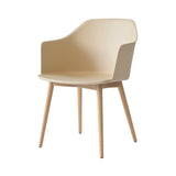Rely Armchair HW76: Beige + Clear Lacquered Oak