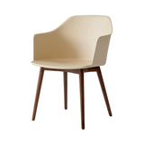 Rely Armchair HW76: Beige + Lacquered Walnut