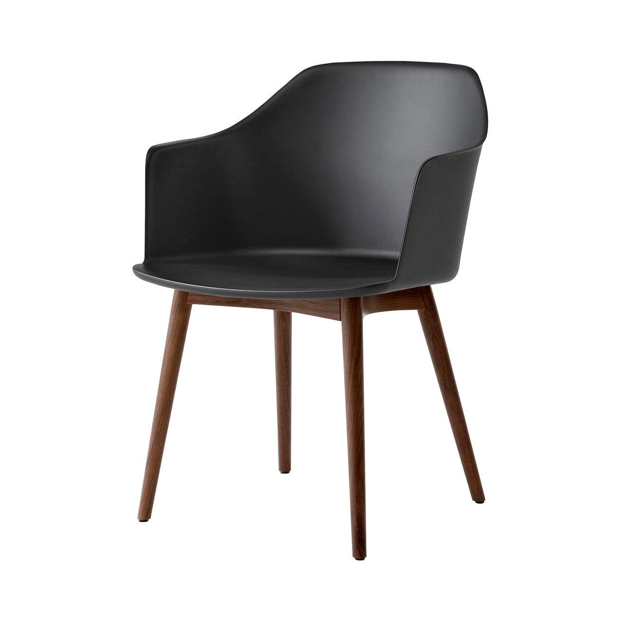 Rely Armchair HW76: Black + Lacquered Walnut