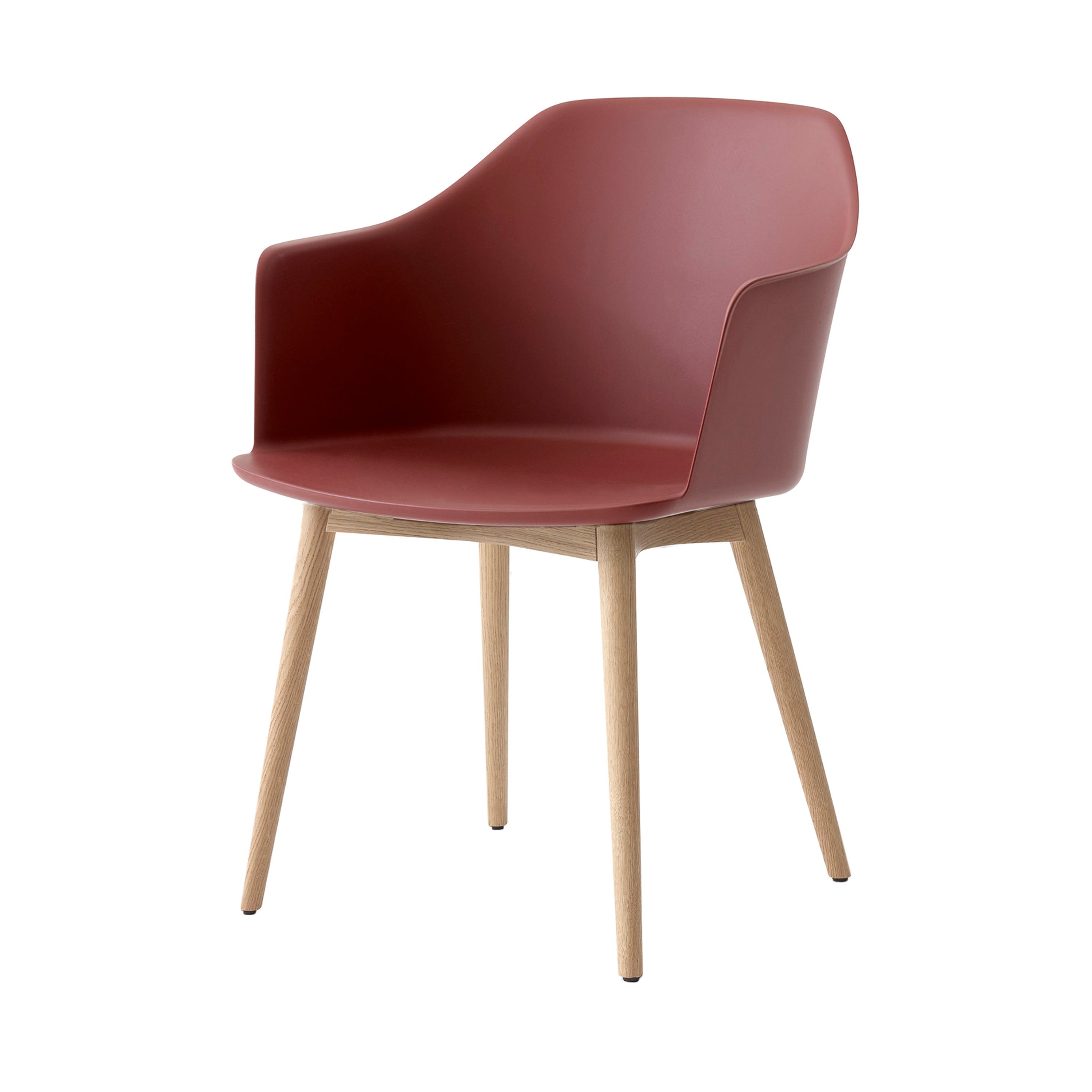 Rely Armchair HW76: Red Brown + Clear Lacquered Oak