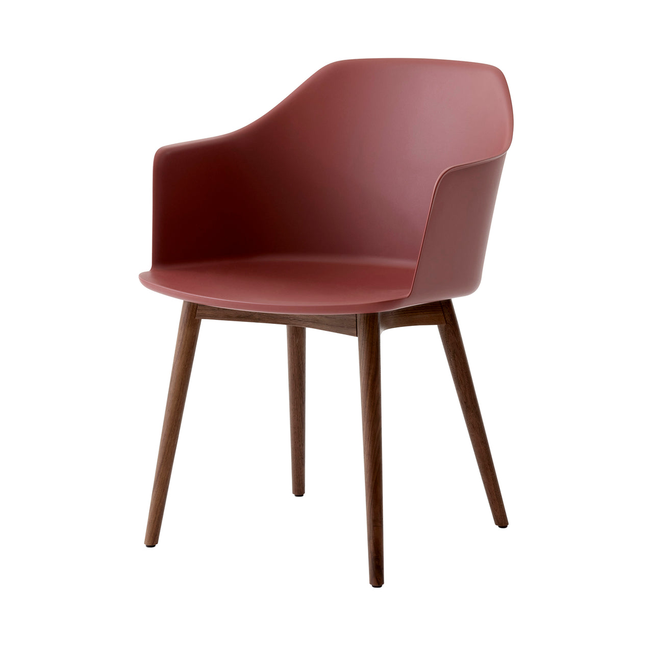 Rely Armchair HW76: Red Brown + Lacquered Walnut