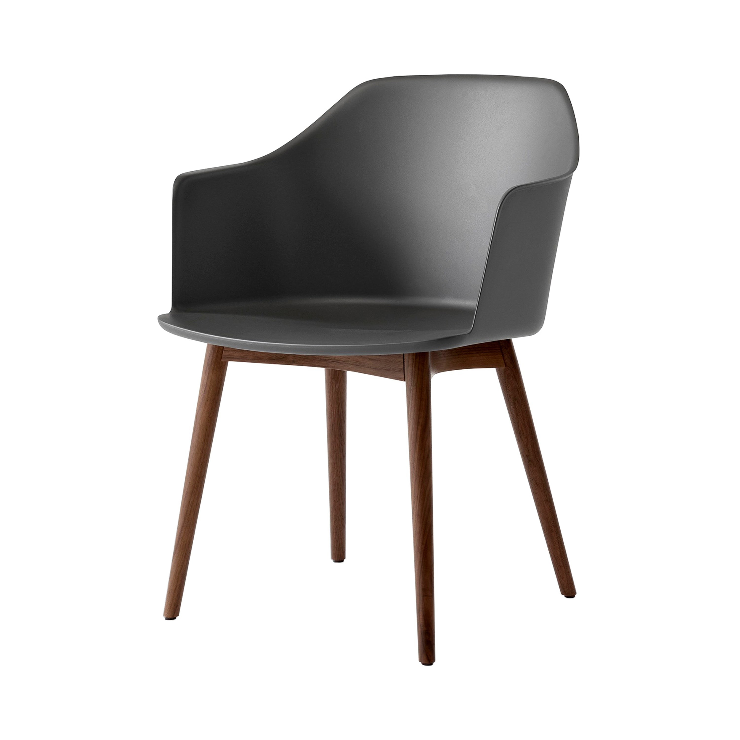 Rely Armchair HW76: Stone Grey + Lacquered Walnut
