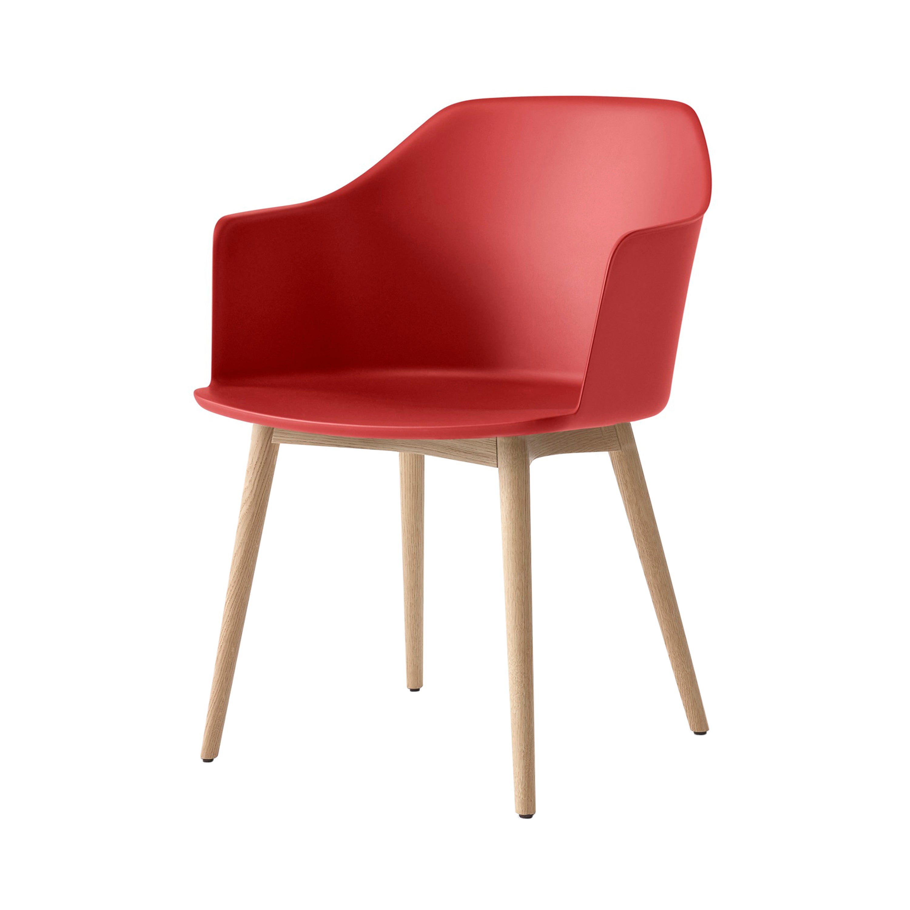 Rely Armchair HW76: Vermilion Red + Clear Lacquered Oak