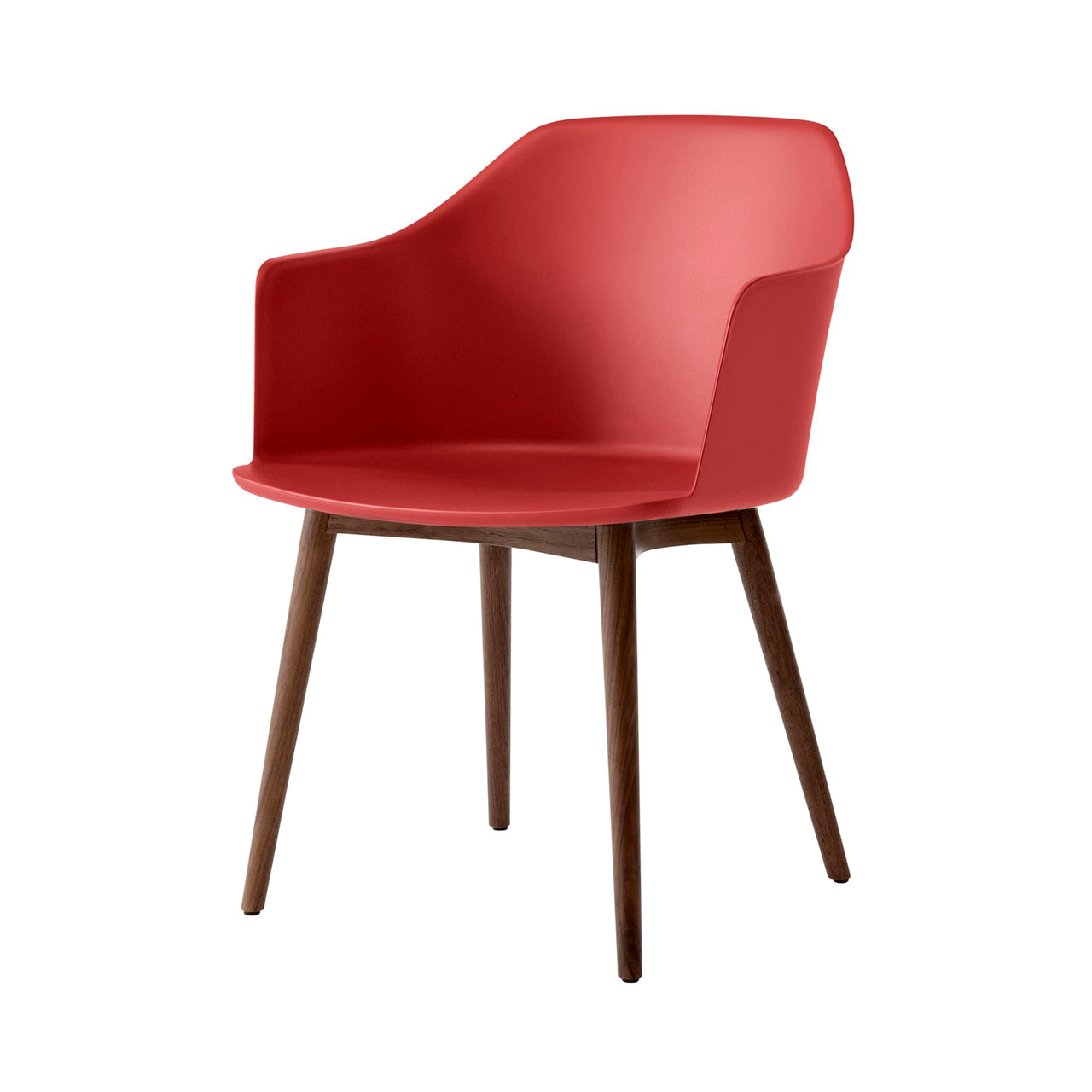 Rely Armchair HW76: Vermilion Red + Lacquered Walnut