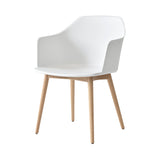 Rely Armchair HW76: White + Clear Lacquered Oak