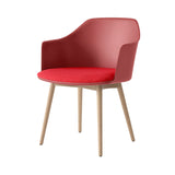 Rely Armchair HW77: Red Brown + Clear Lacquered Oak