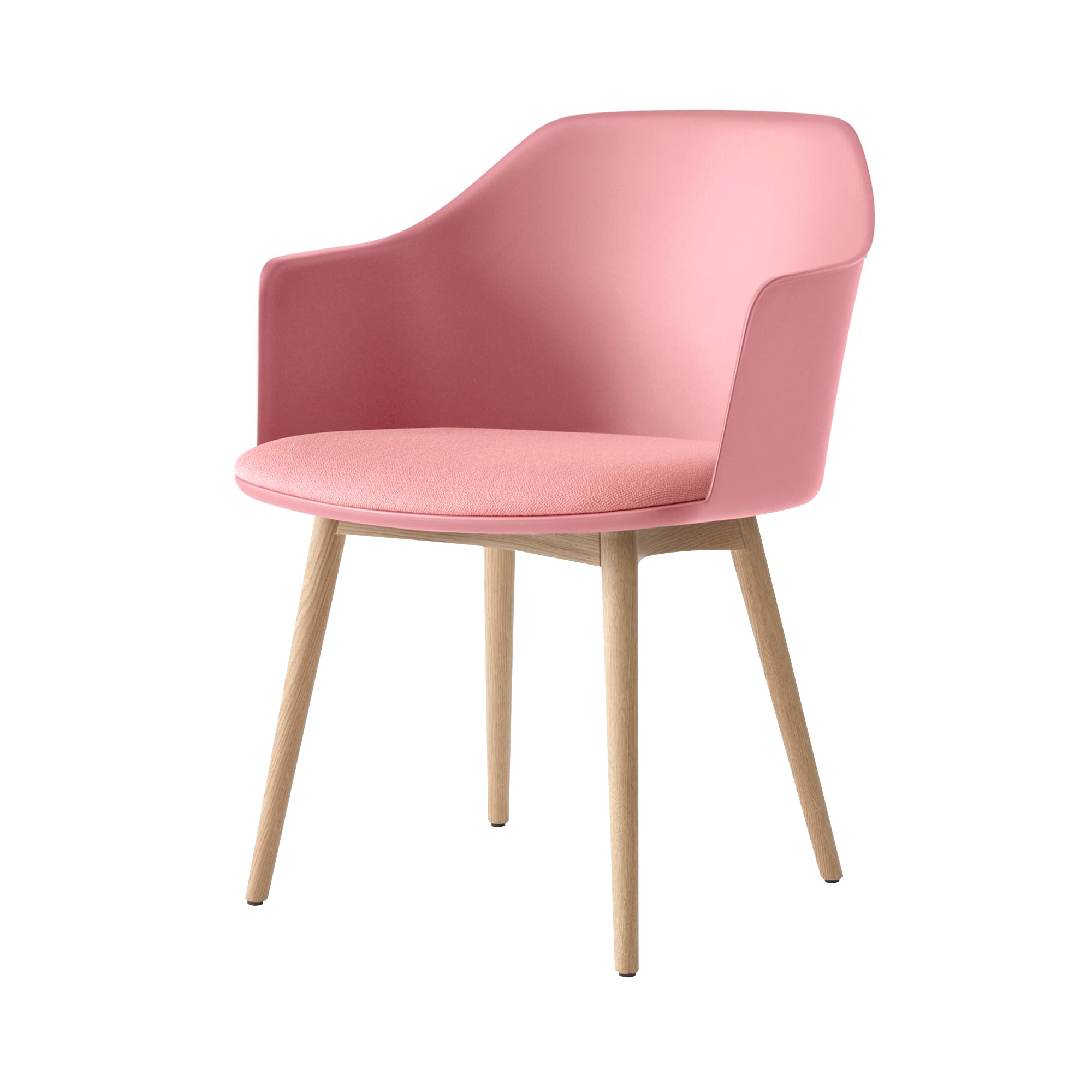 Rely Armchair HW77: Soft Pink + Clear Lacquered Oak