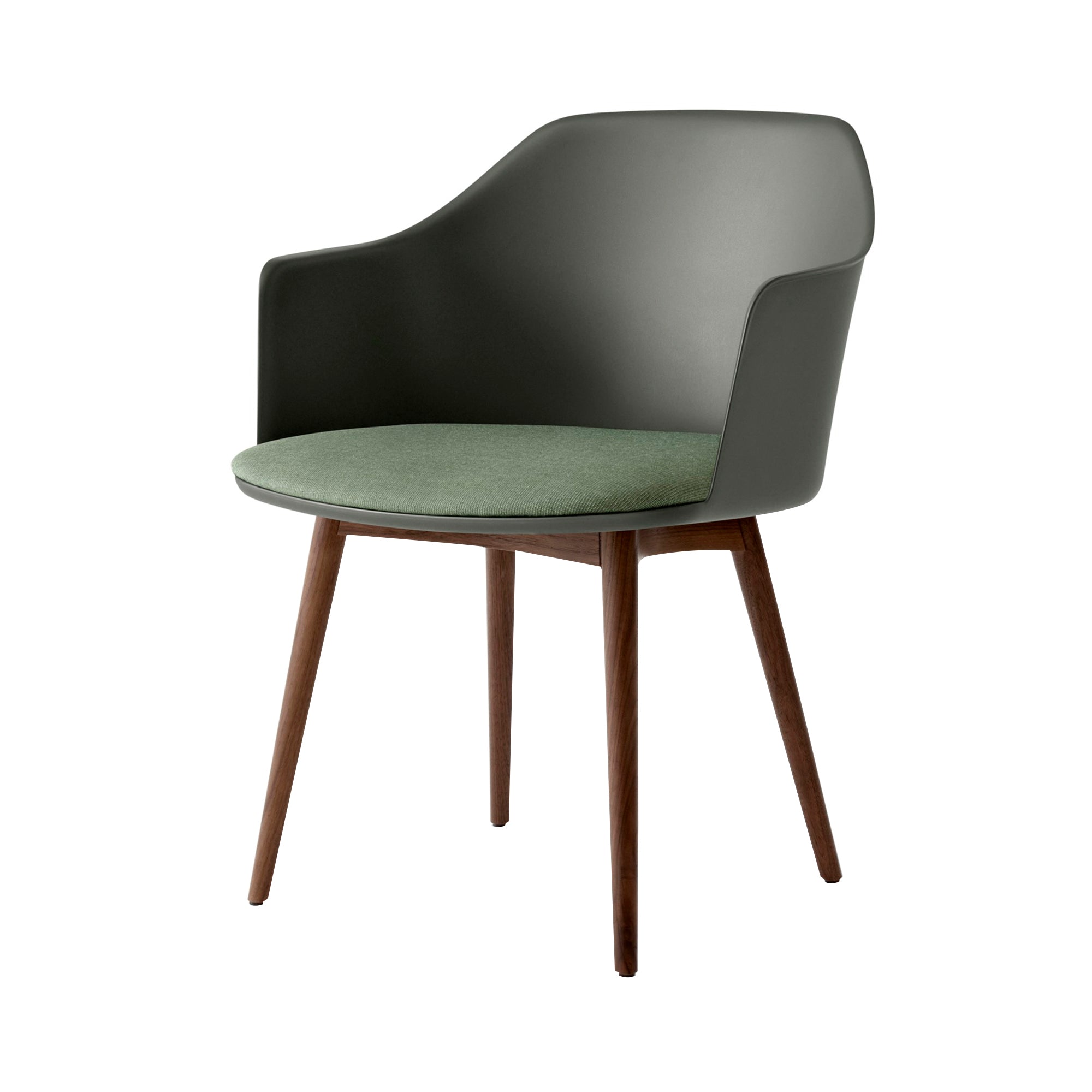 Rely Armchair HW77: Stone Grey + Lacquered Walnut