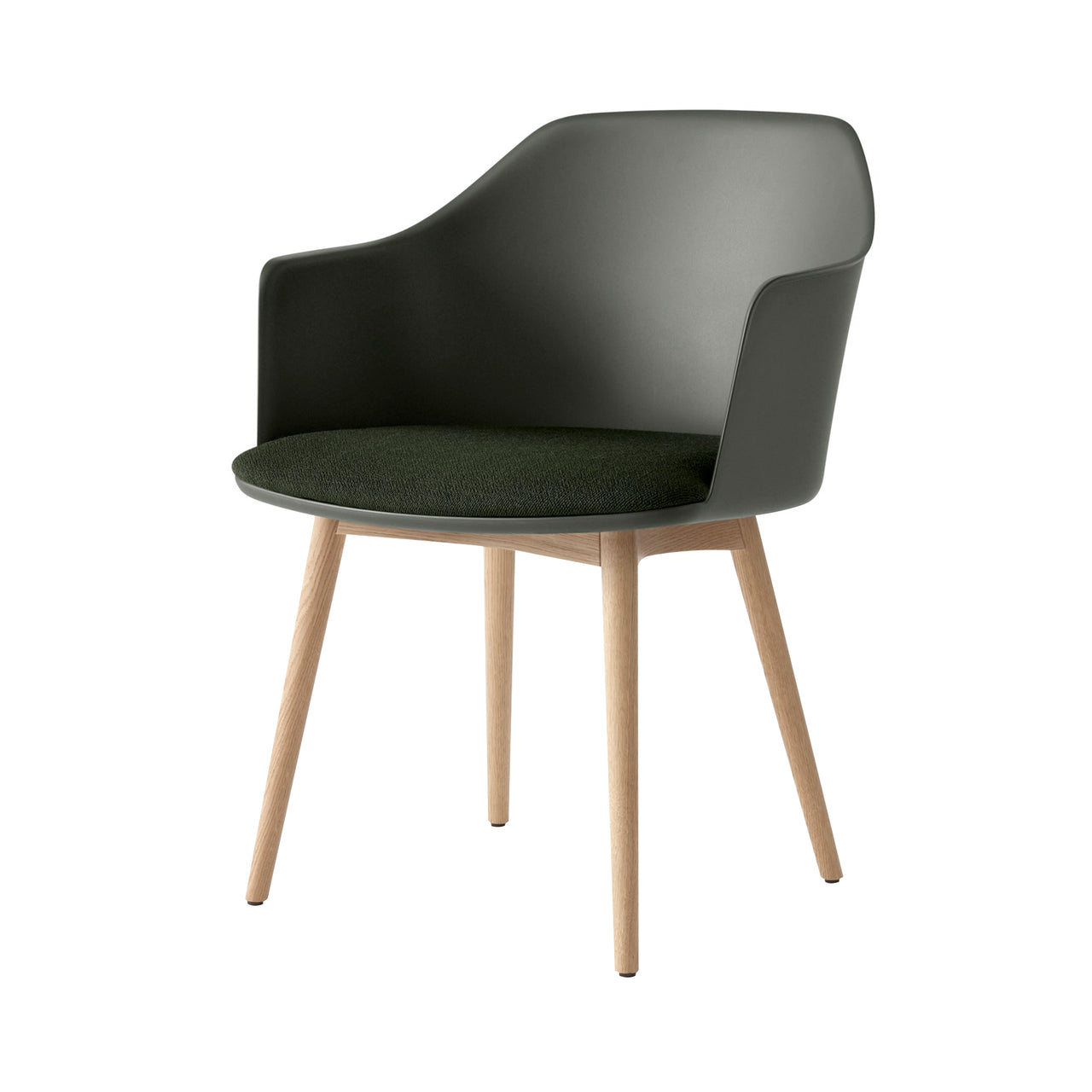 Rely Armchair HW77: Stone Grey + Clear Lacquered Oak