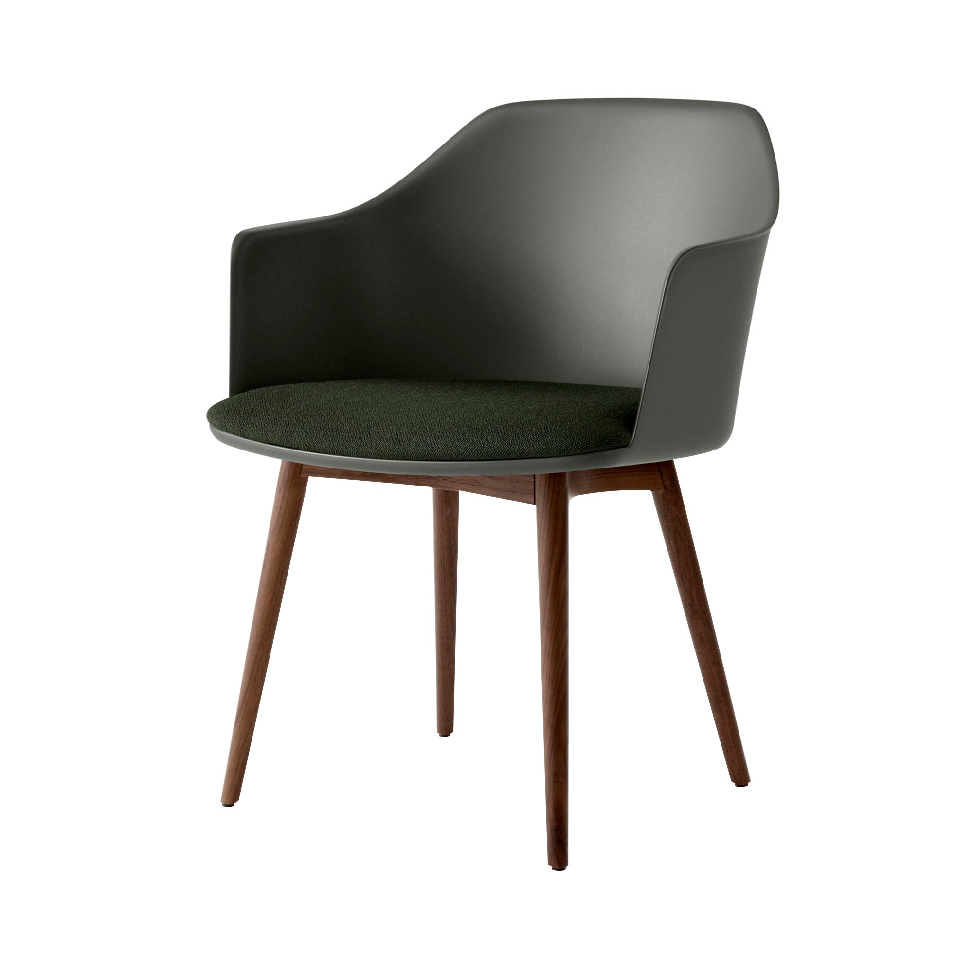 Rely Armchair HW77: Stone Grey + Lacquered Walnut
