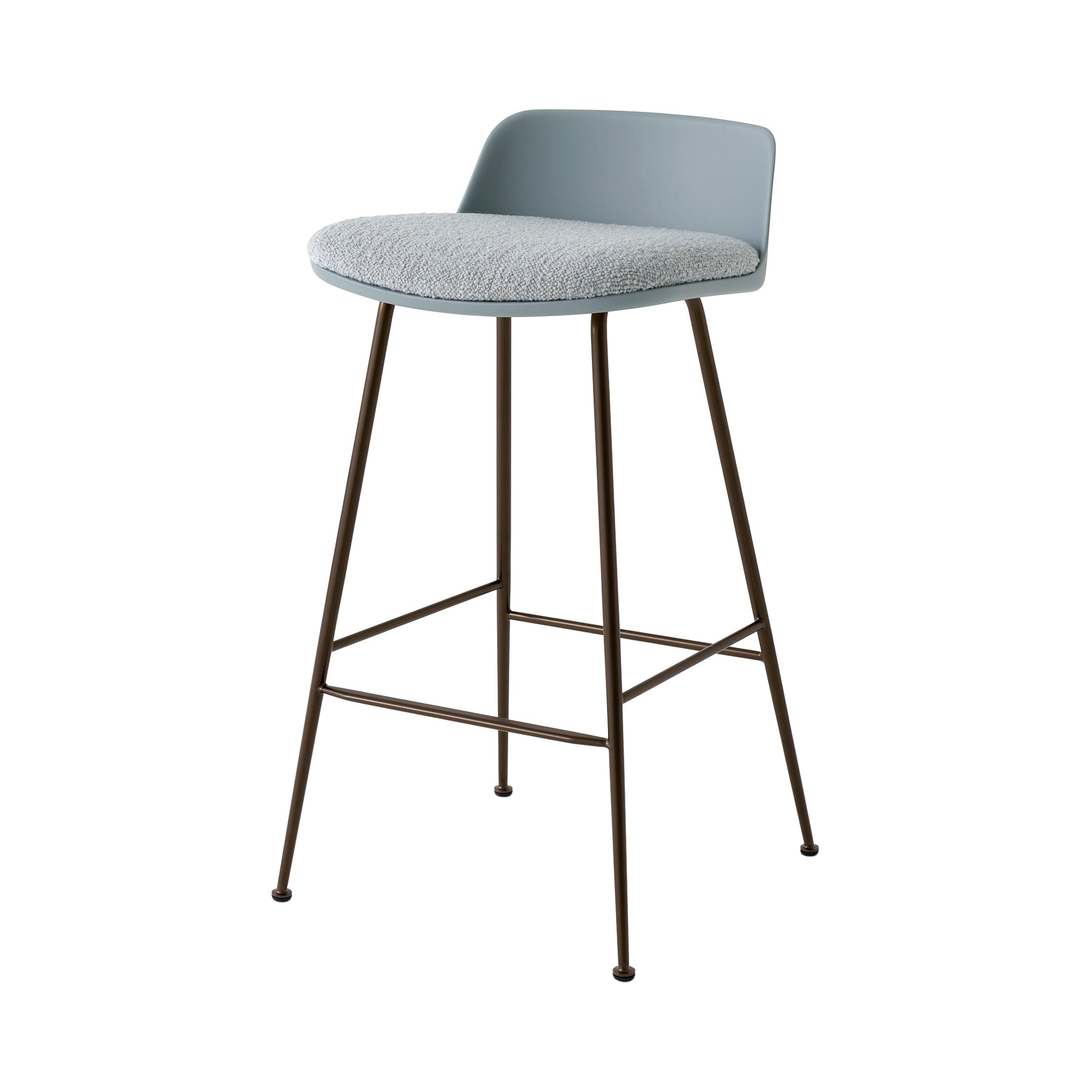 Rely Counter Stool: HW82 + Light Blue + Bronzed