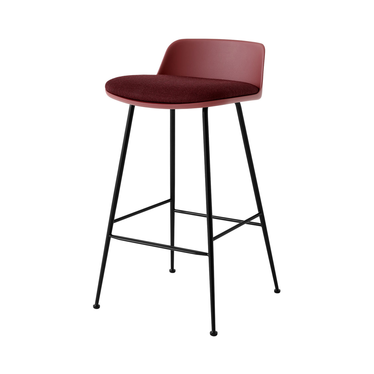 Rely Counter Stool: HW82 + Red Brown + Black