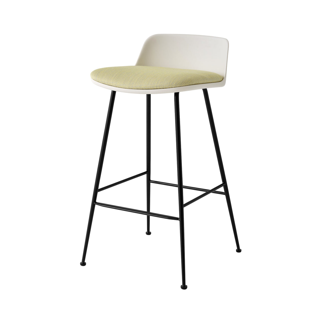 Rely Counter Stool: HW82 + White + Black