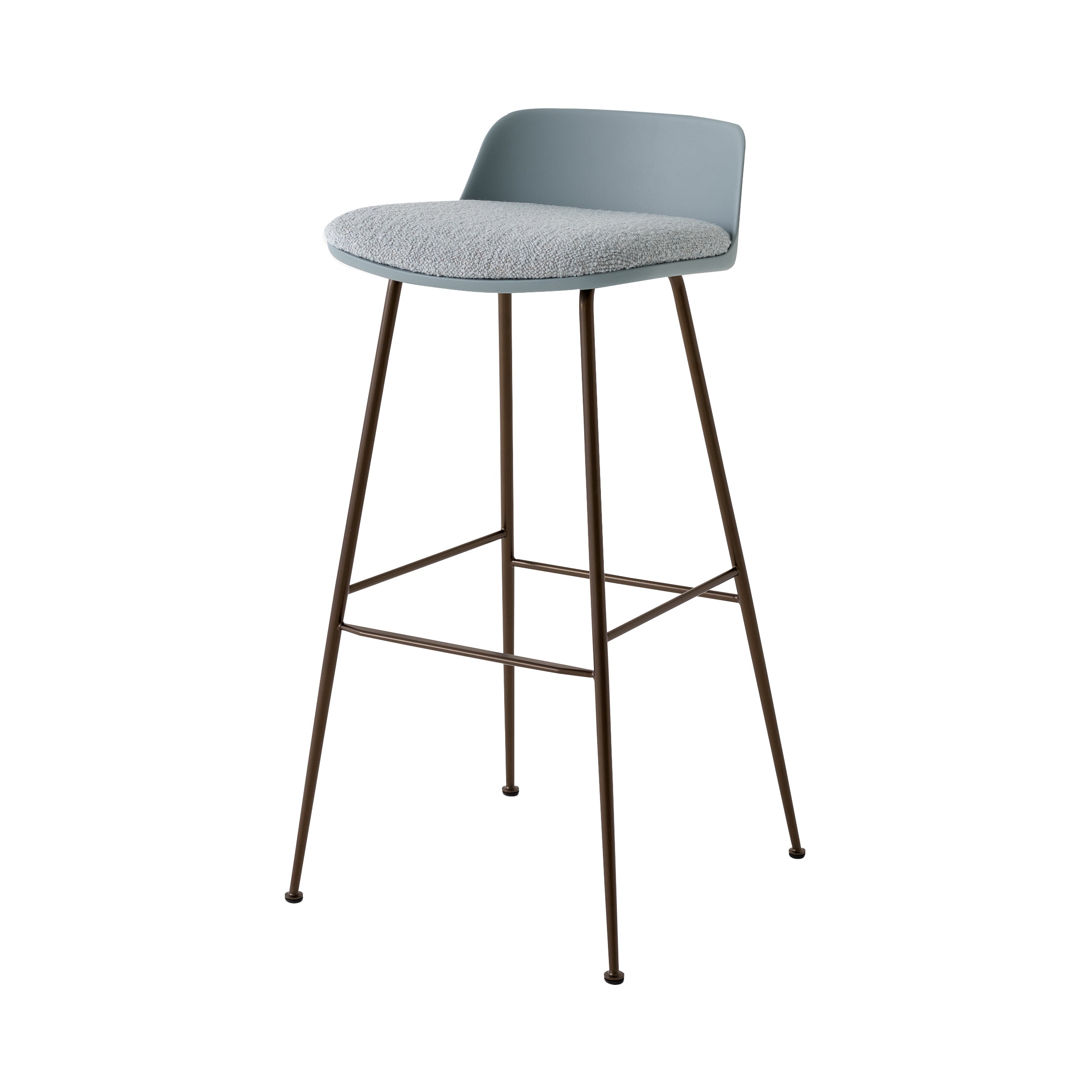 Rely Bar Stool: HW87 + Light Blue + Bronzed