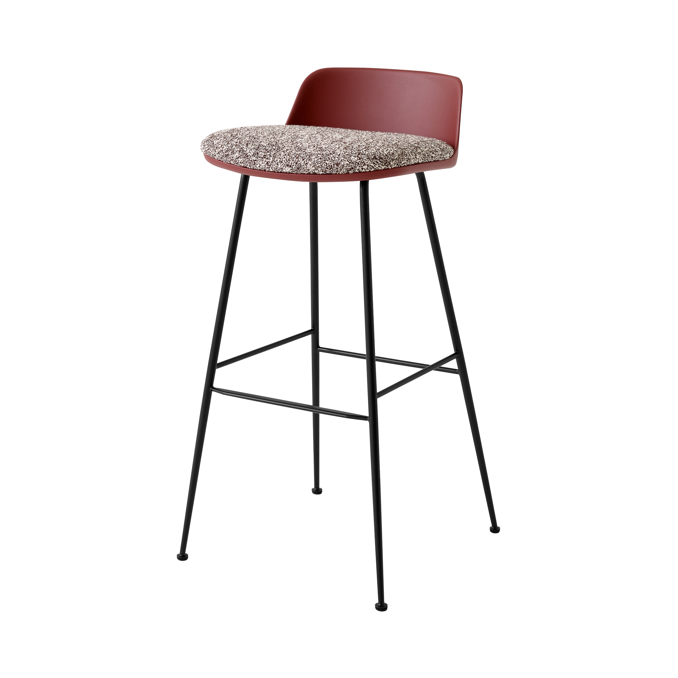 Rely Bar Stool: HW87 + Red Brown + Black