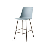 Rely Bar + Counter Highback Chair: HW96 + HW91 + Counter (HW91) + Light Blue + Bronzed