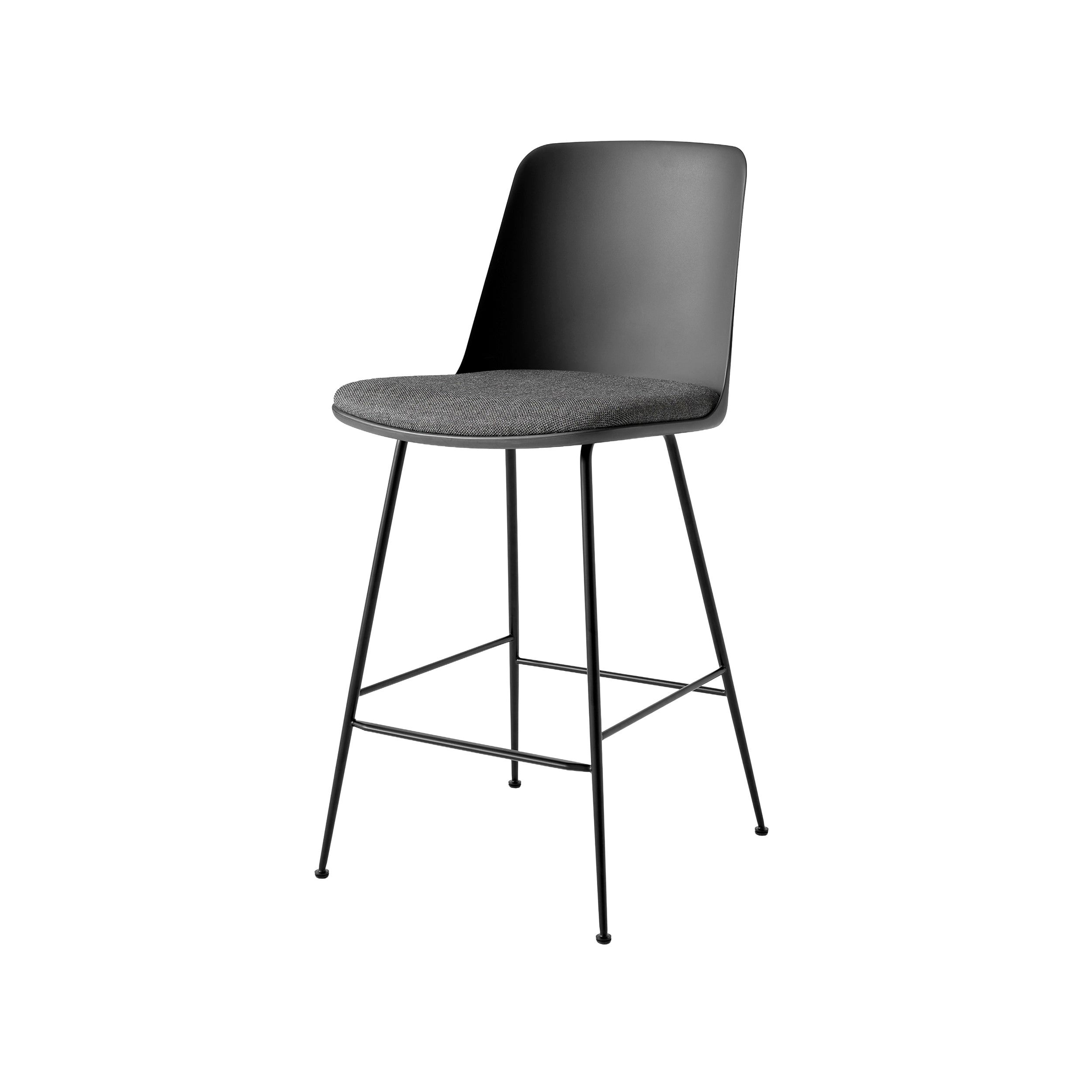 Rely Counter Chair: HW92 + Stone Grey + Black