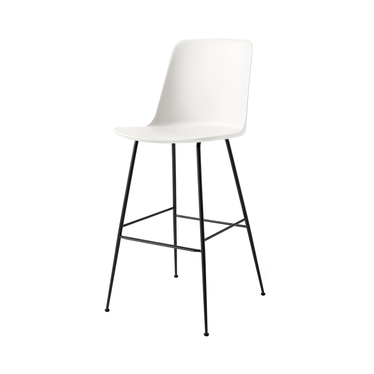 Rely Bar + Counter Highback Chair: HW96 + HW91 + Bar (HW96) + White + Black