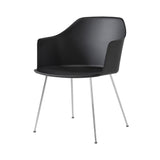 Rely Armchair HW33: Set of 4 + Black + Chrome
